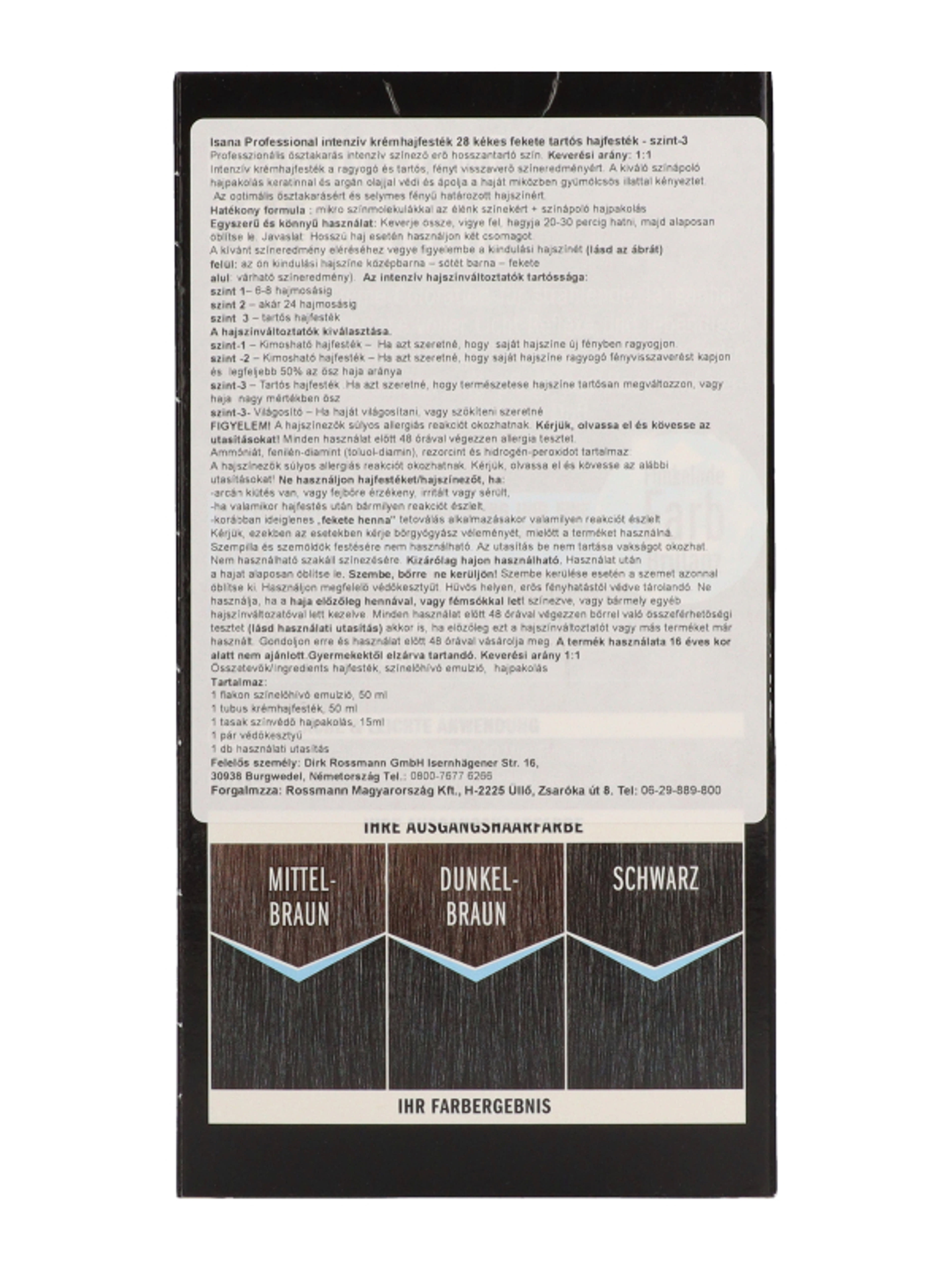 Isana Professional intenzív krémhajfesték /28 kékes fekete - 1 db-4
