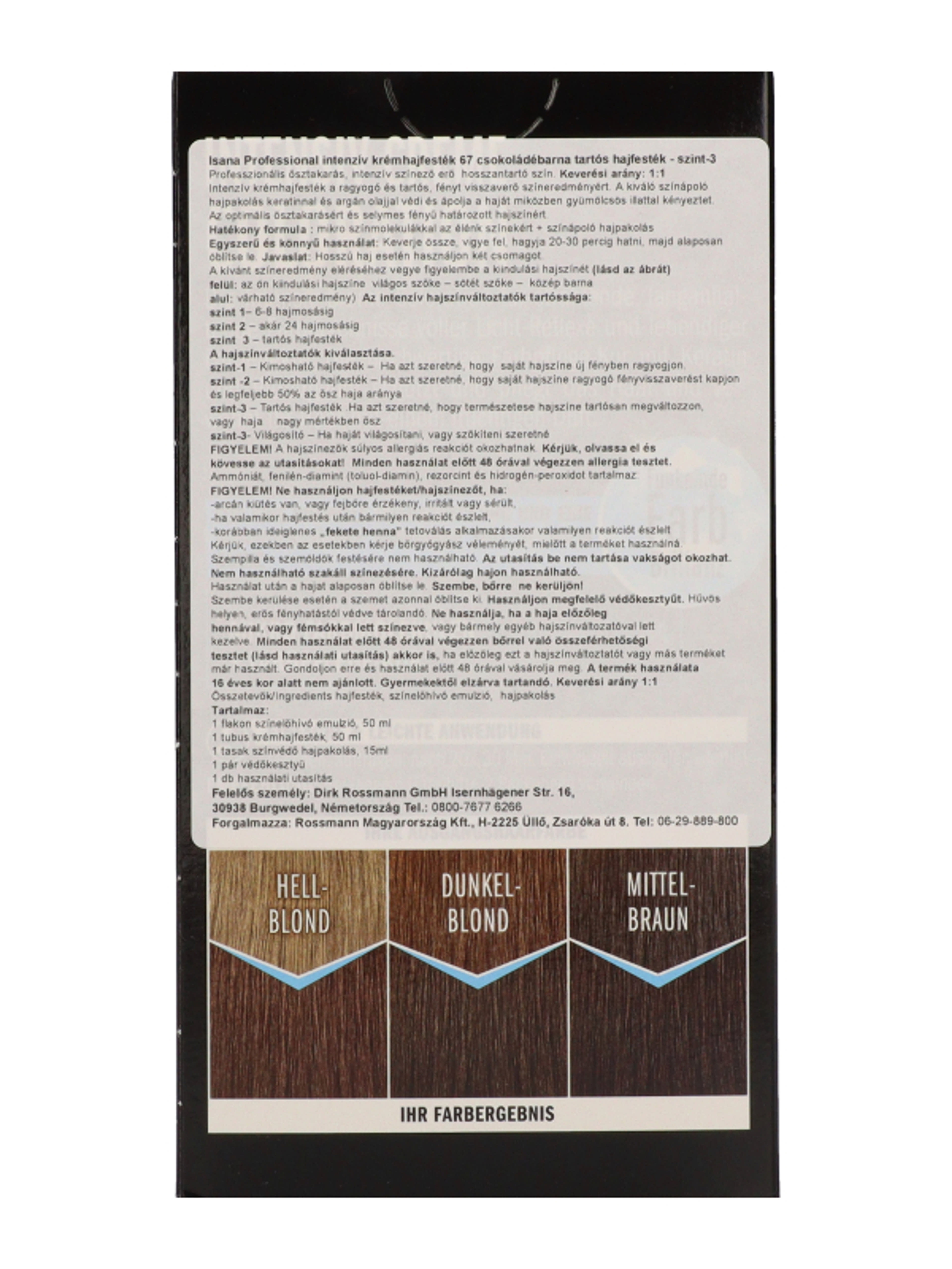 Isana Professional intenzív krémhajfesték /67 csokoládébarna - 1 db-4