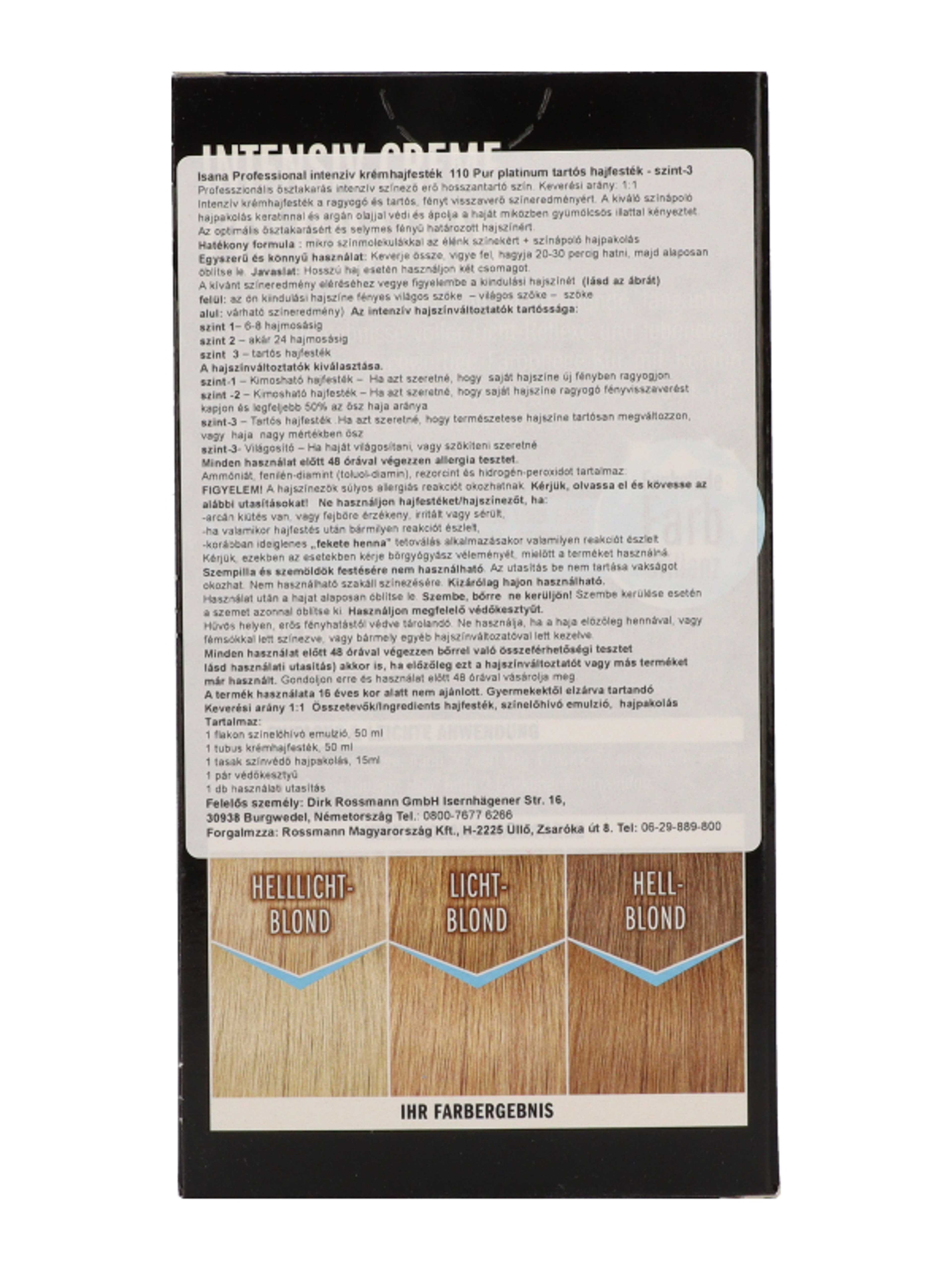 Isana Professional intenzív krémhajfesték /110 Pur platinum - 1 db-4