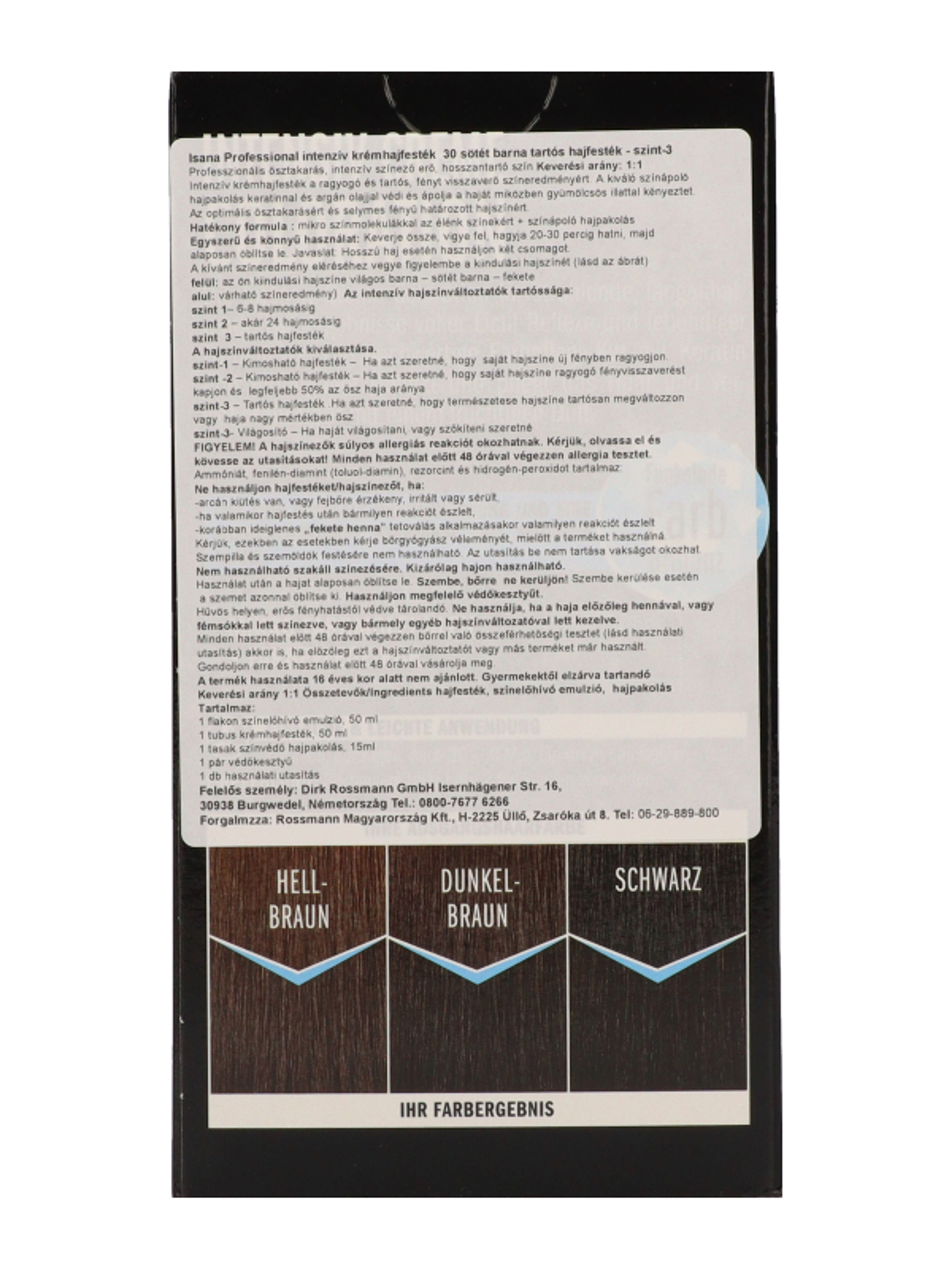 Isana Professional intenzív krémhajfesték /30 sötét barna - 1 db-4