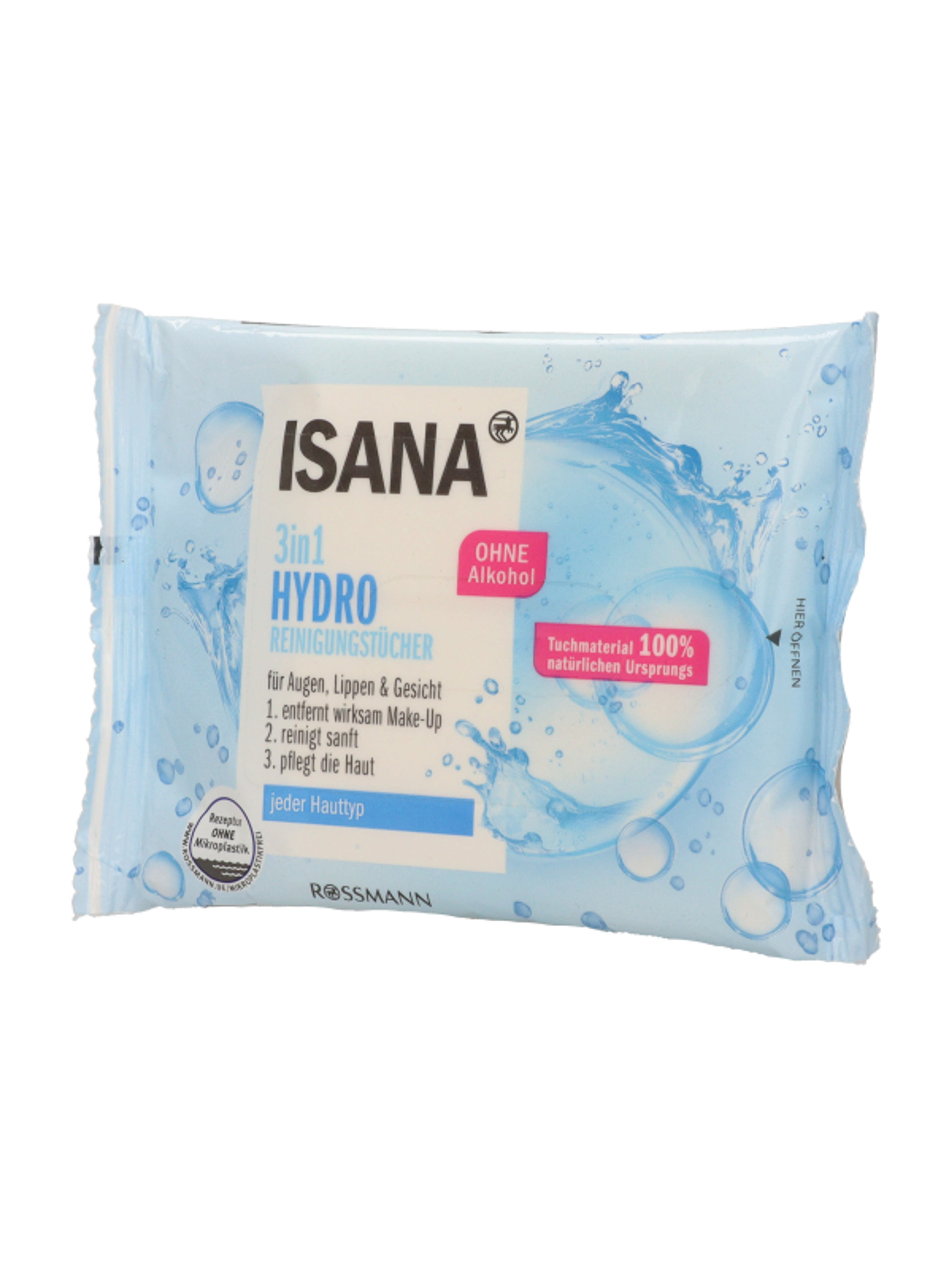 Isana 3 in 1 Clean & Care arctisztítókendő - 10 db-2