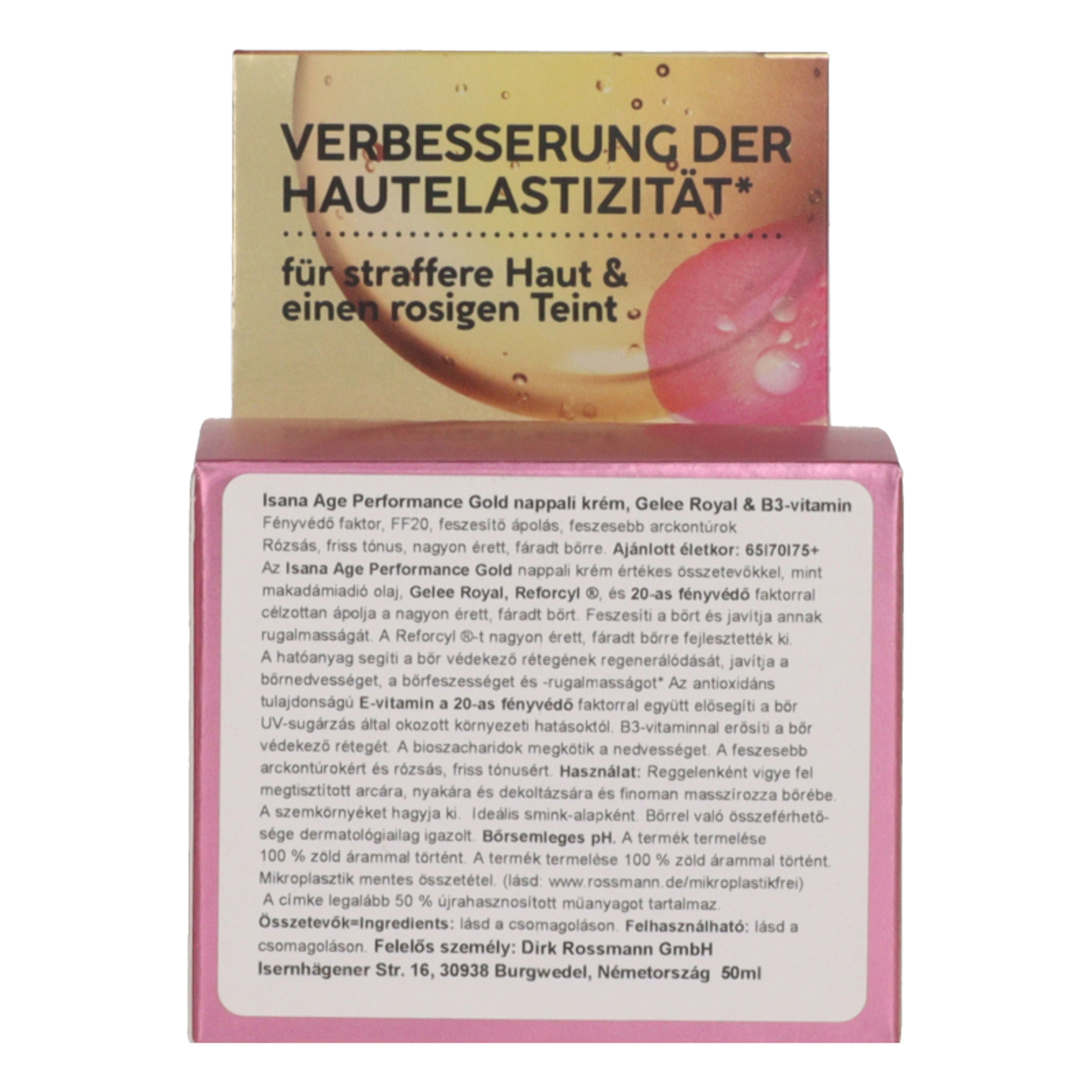 Isana Gold Brilliance nappali arckrém LSP20 - 50 ml-3