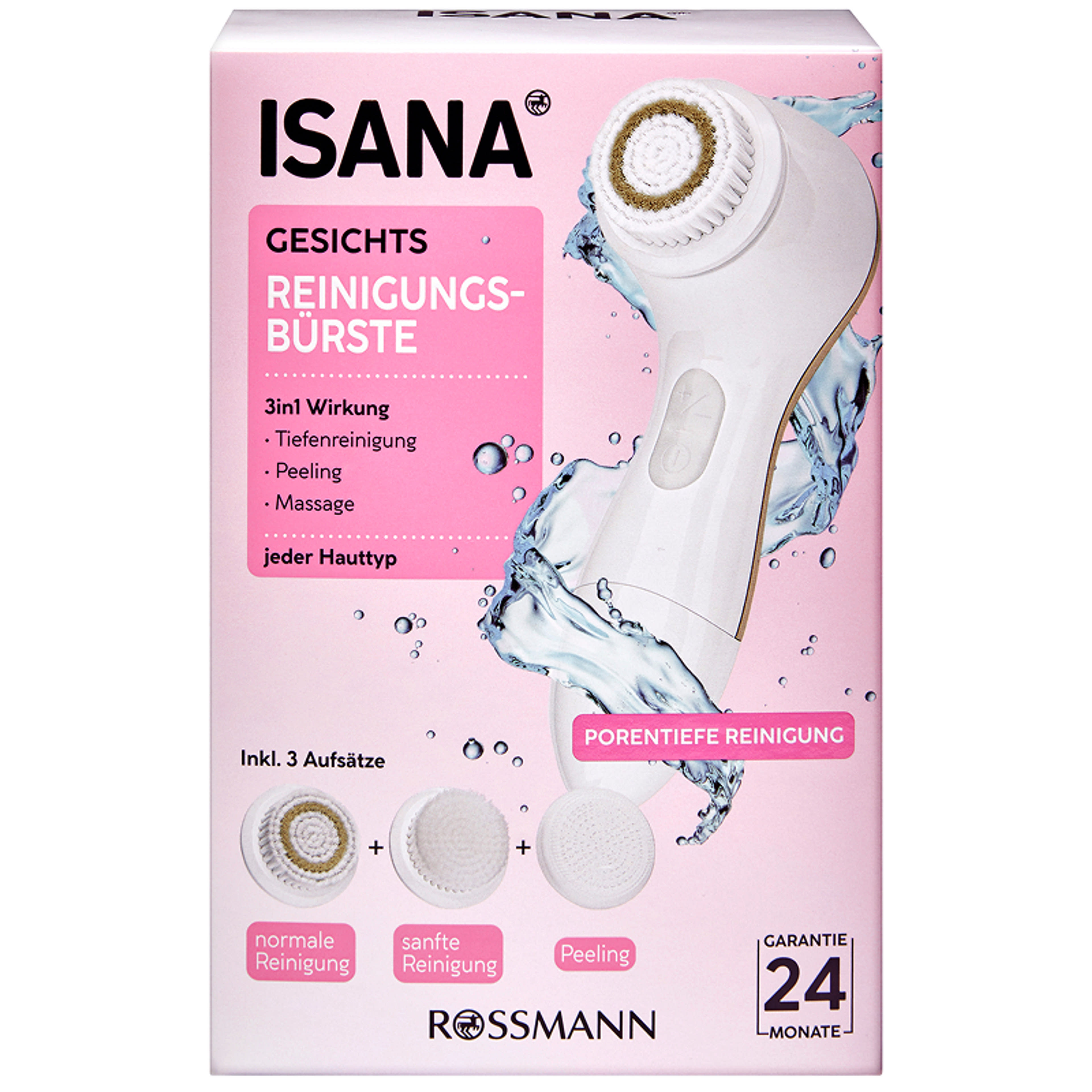 Isana 3in1 elektromos arctisztító kefe - 1 db