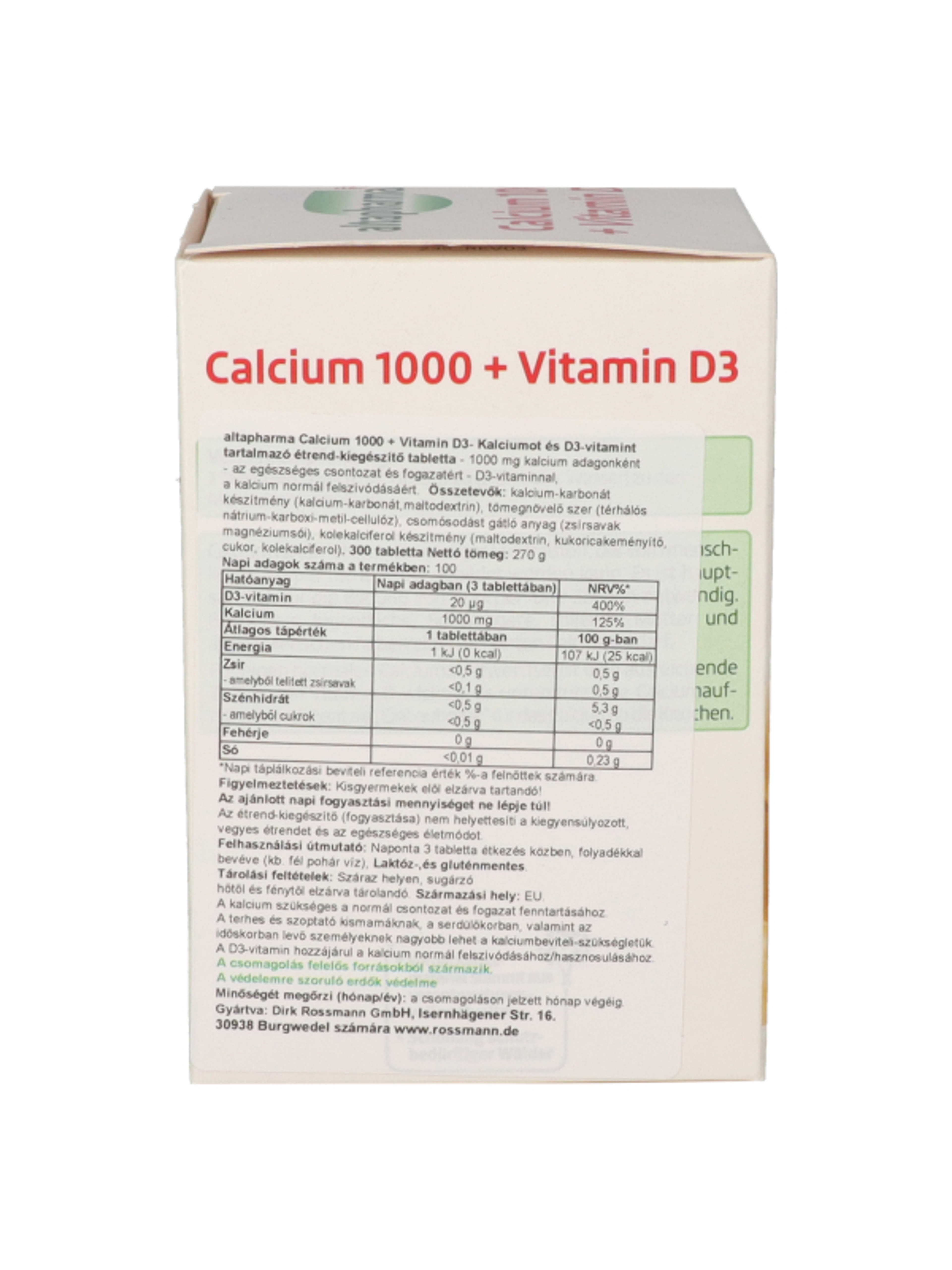 Altapharma CA+D3 Tabletta - 300 db-4