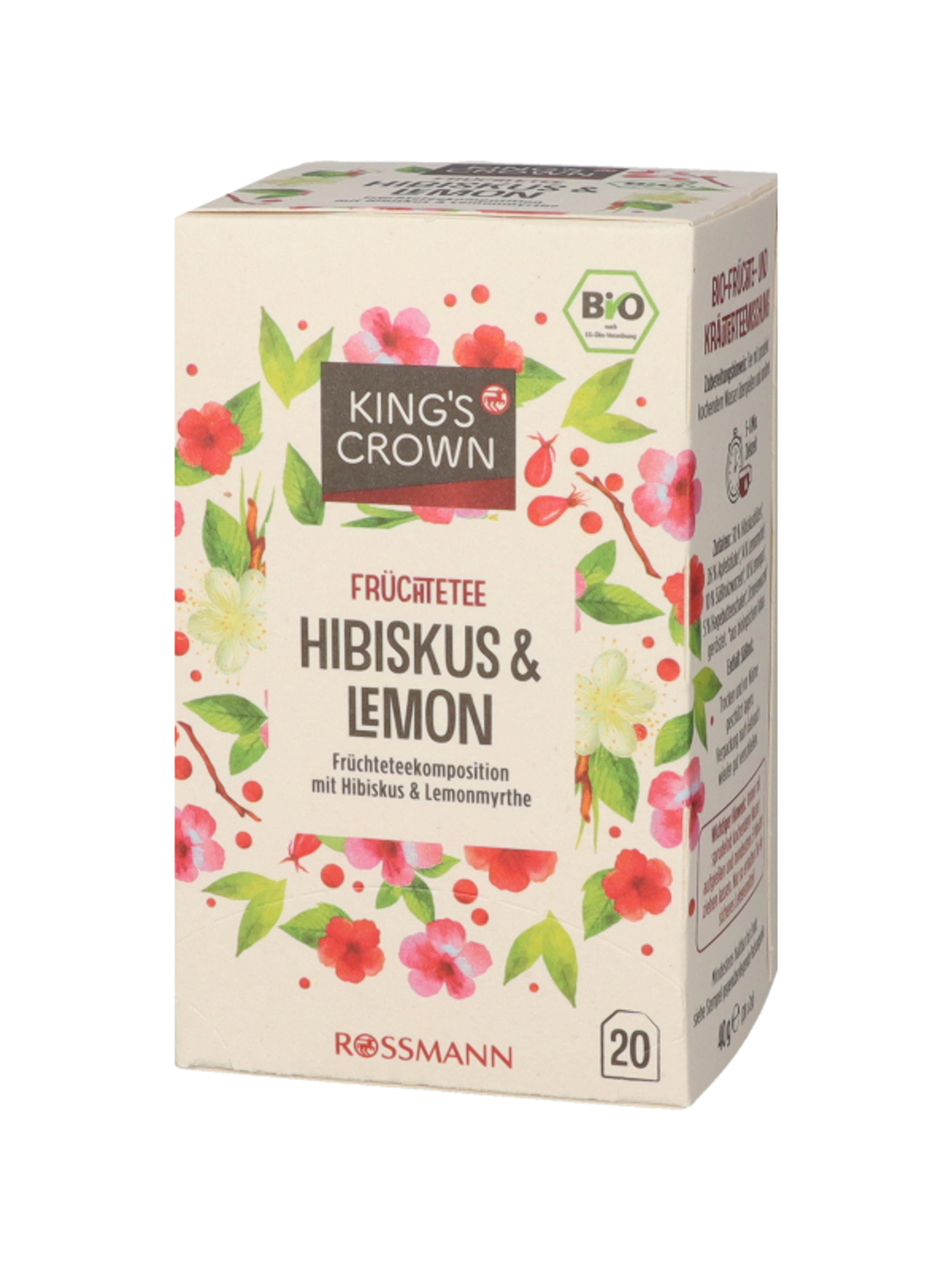 King's Crown hibiszkusz-citrom mirtusz bio gyümölcstea - 40 g-7