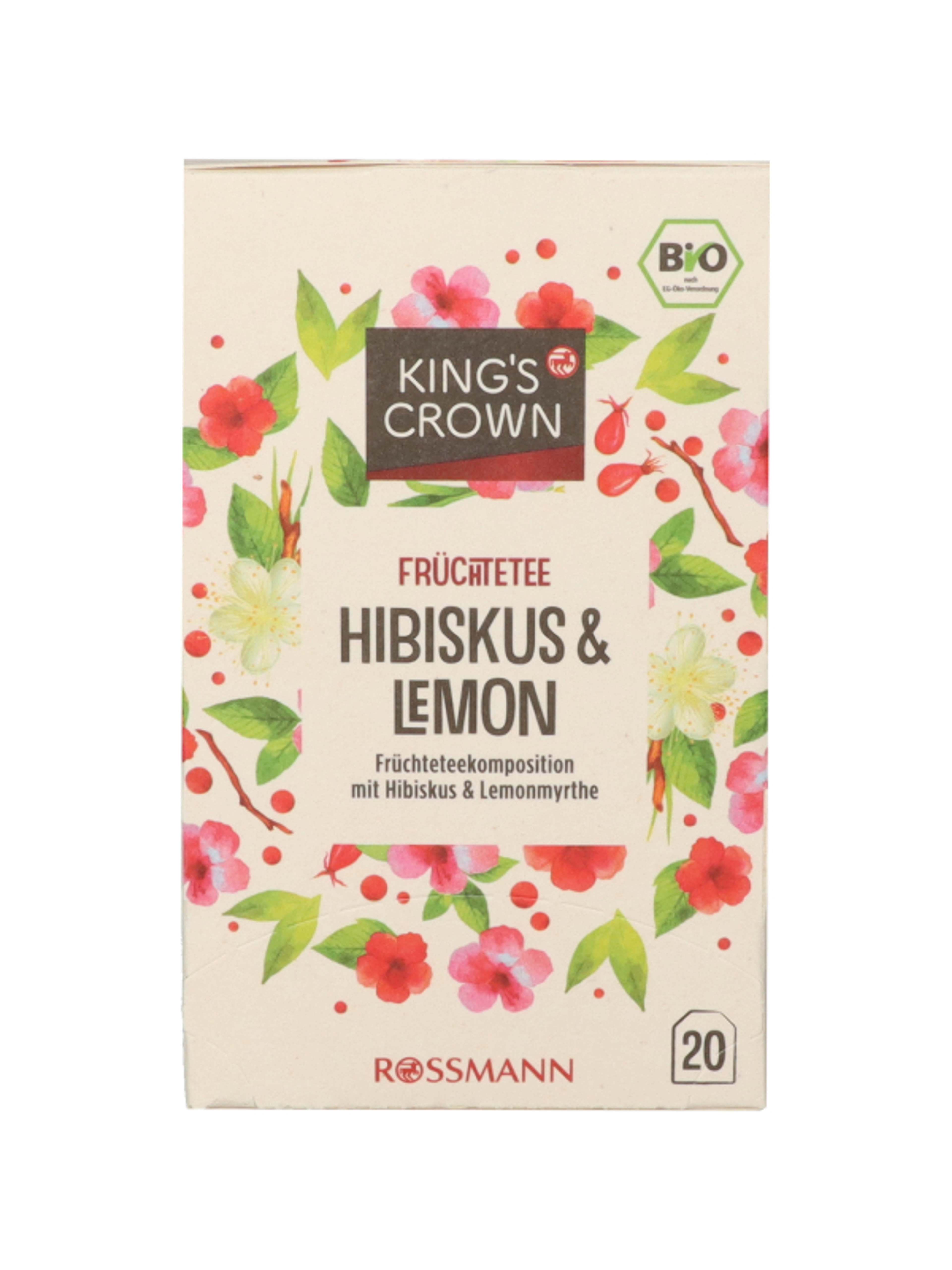King's Crown hibiszkusz-citrom mirtusz bio gyümölcstea - 40 g-2