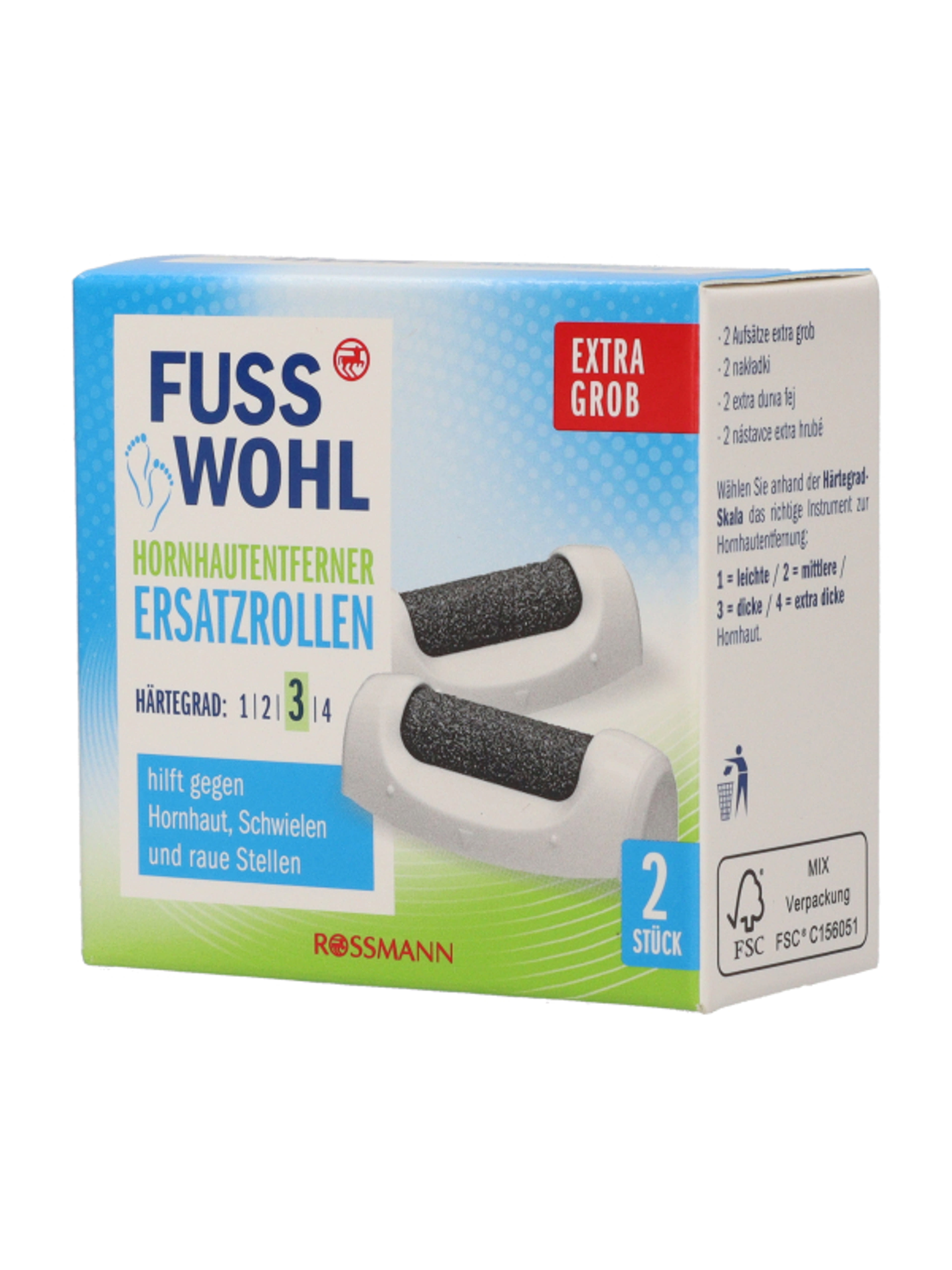 Fuss Wohl akkus bőrgyalu pótfej, extra durva - 2 db-4