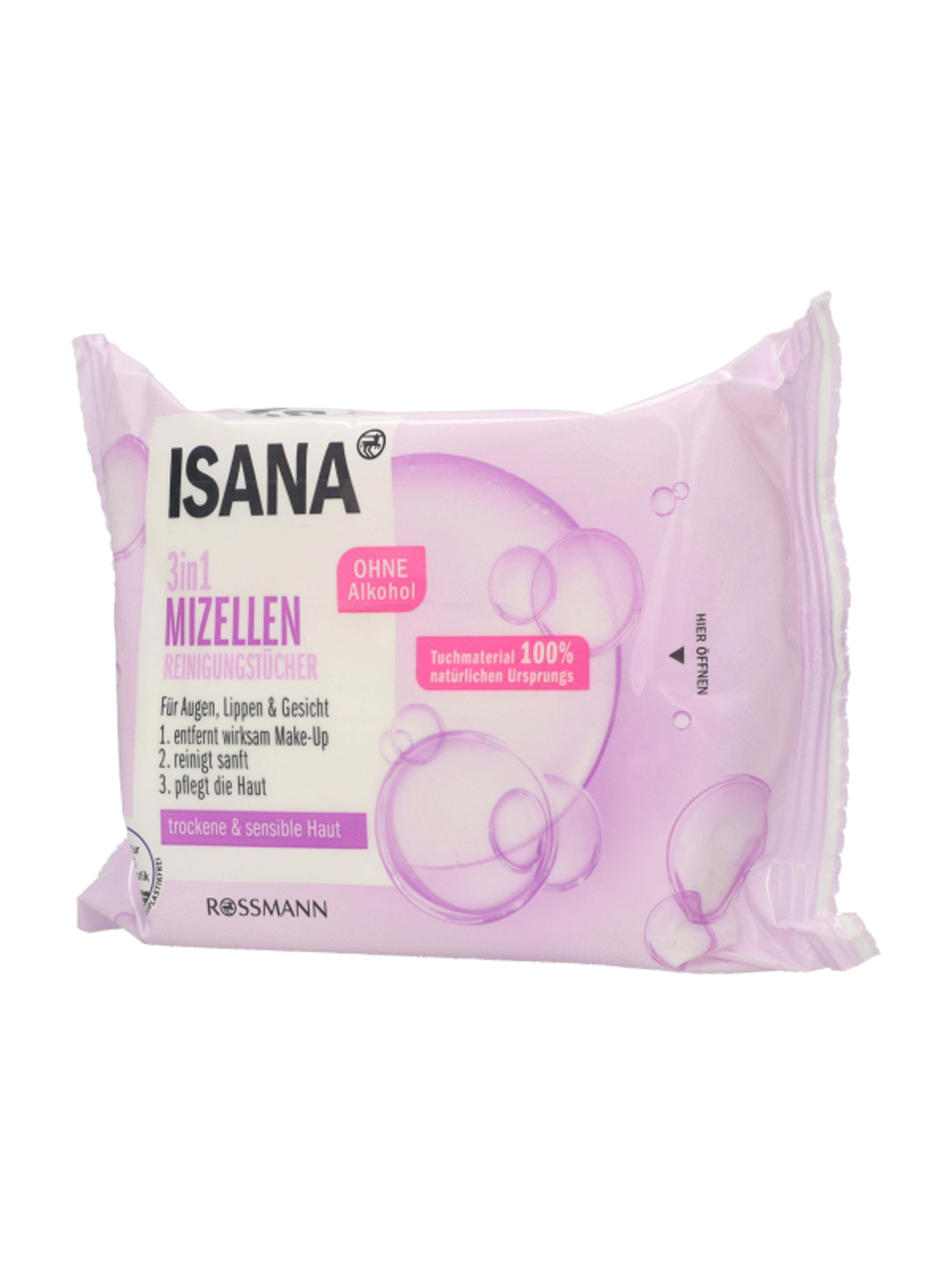 Isana Clean & Care micellás arctisztítókendő - 25 db-3