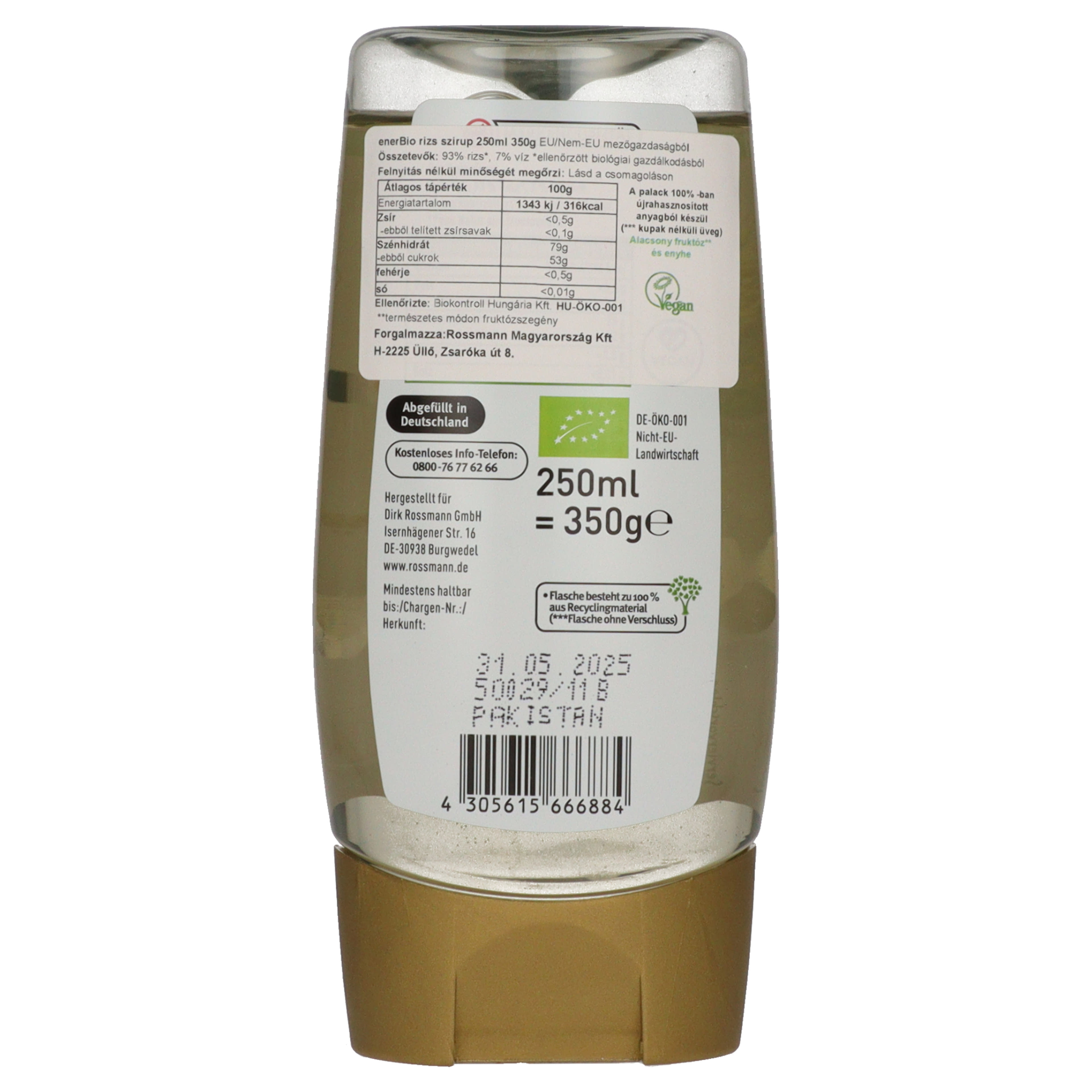 Ener-bio rizs szirup - 250 ml-2