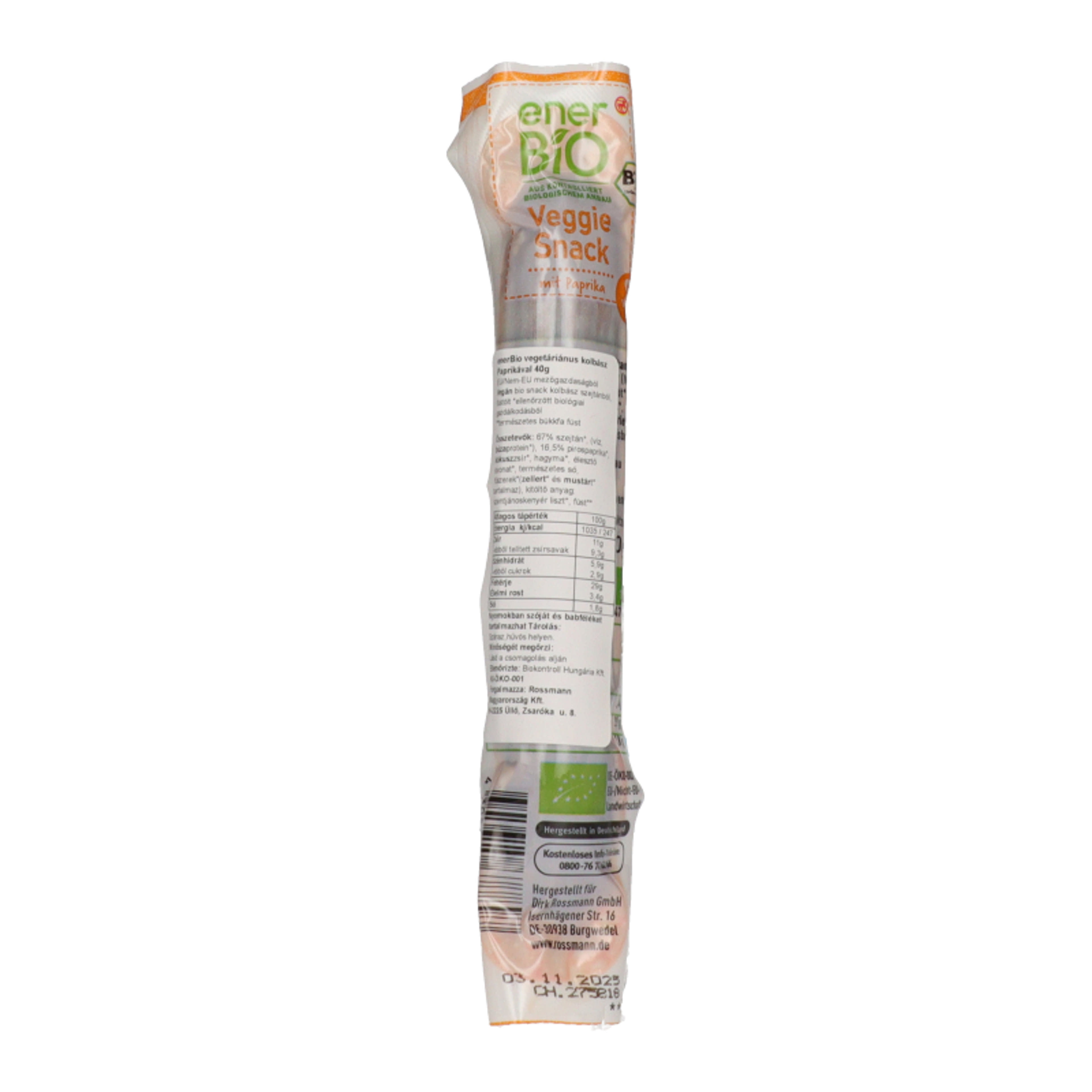 Ener-Bio vegetáriánus kolbász - 40 g-1