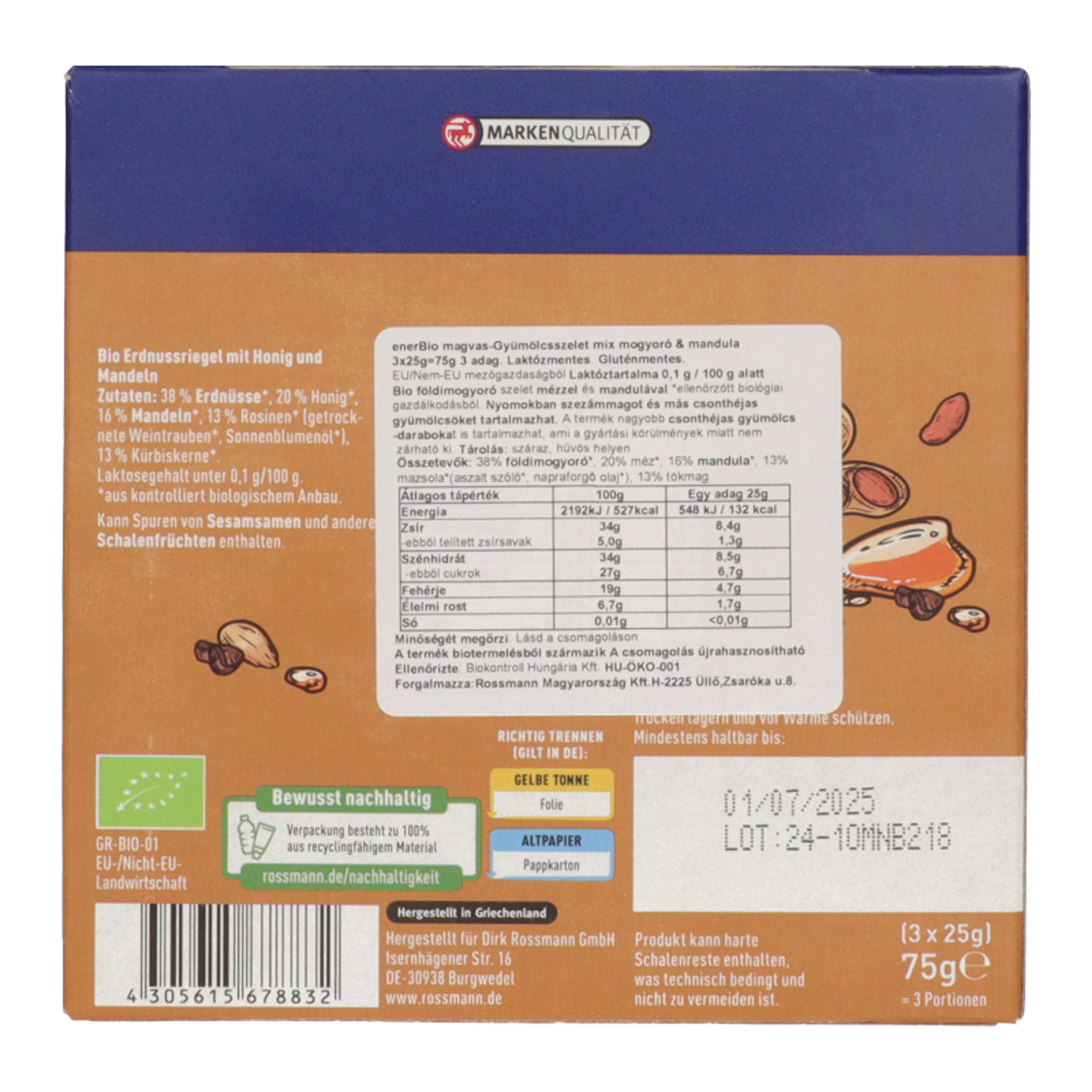 enerBio magvas gyümölcsszelet mix mogyoróval és mandulával - 75 g-4