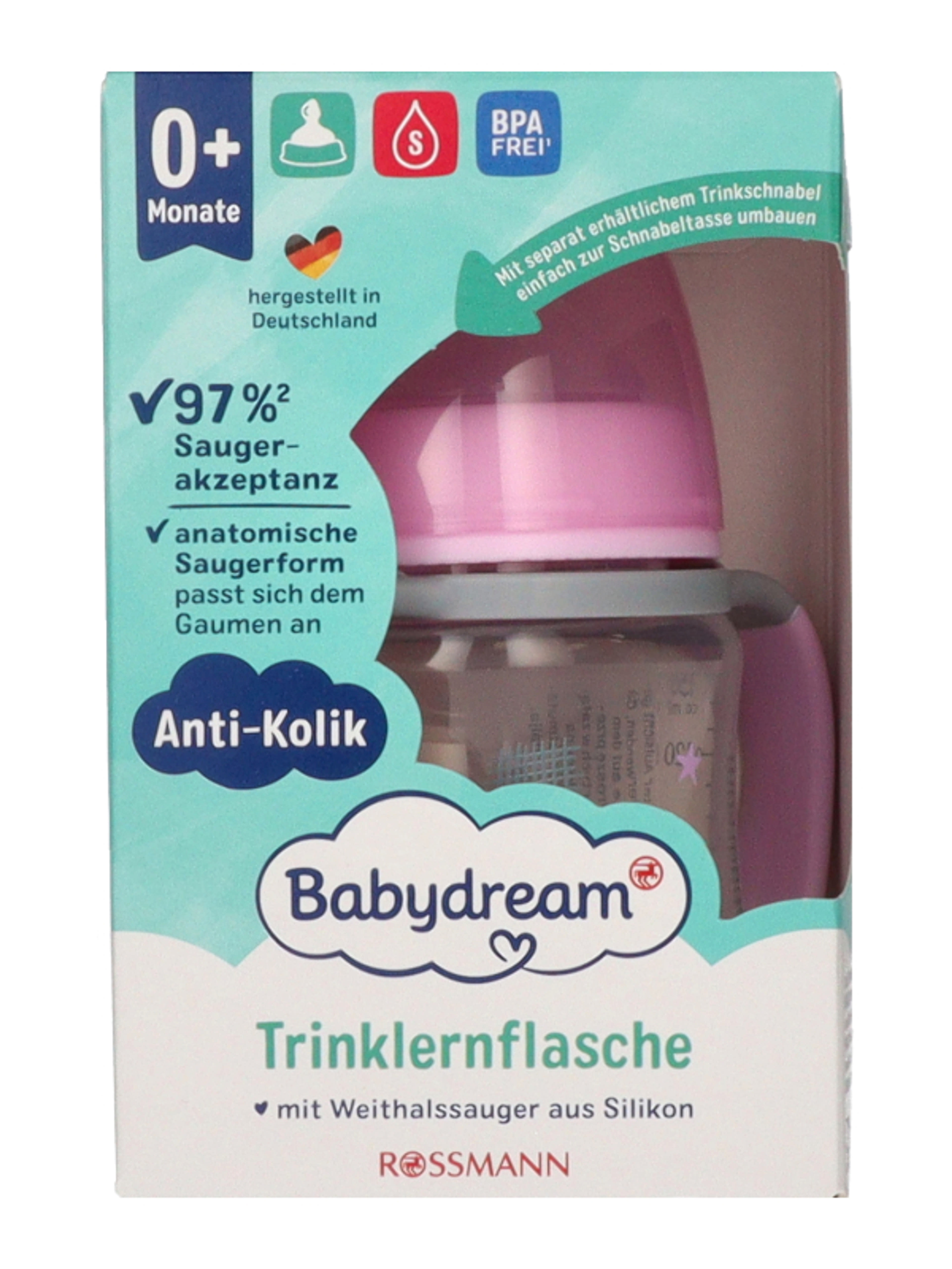 Babydream ivástanító pohár széles nyakú 0-6 hónapos korig 150 ml - 1 db