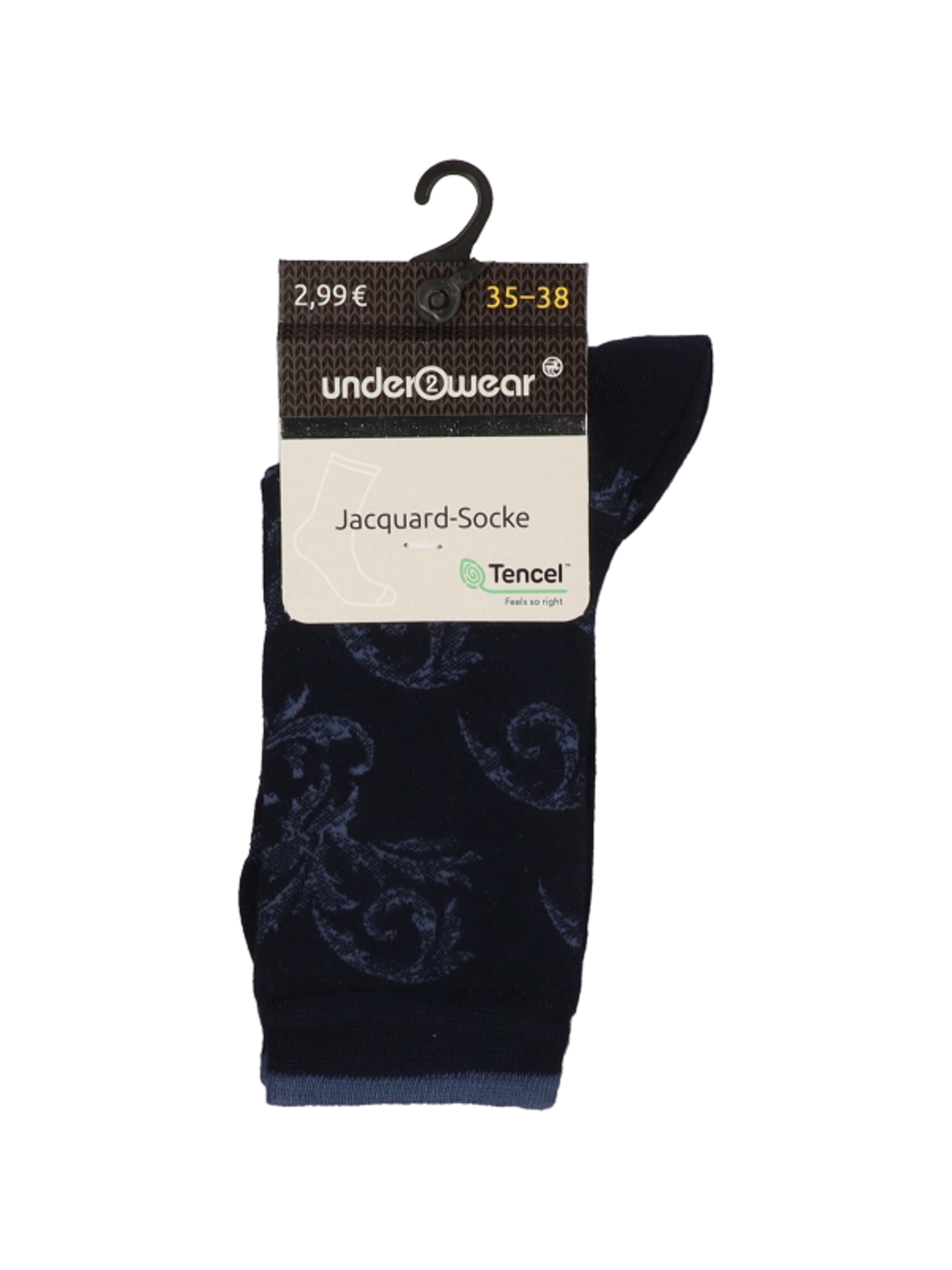 Underwear zokni, jacquard mintás, kék, 35-38 - 1 pár