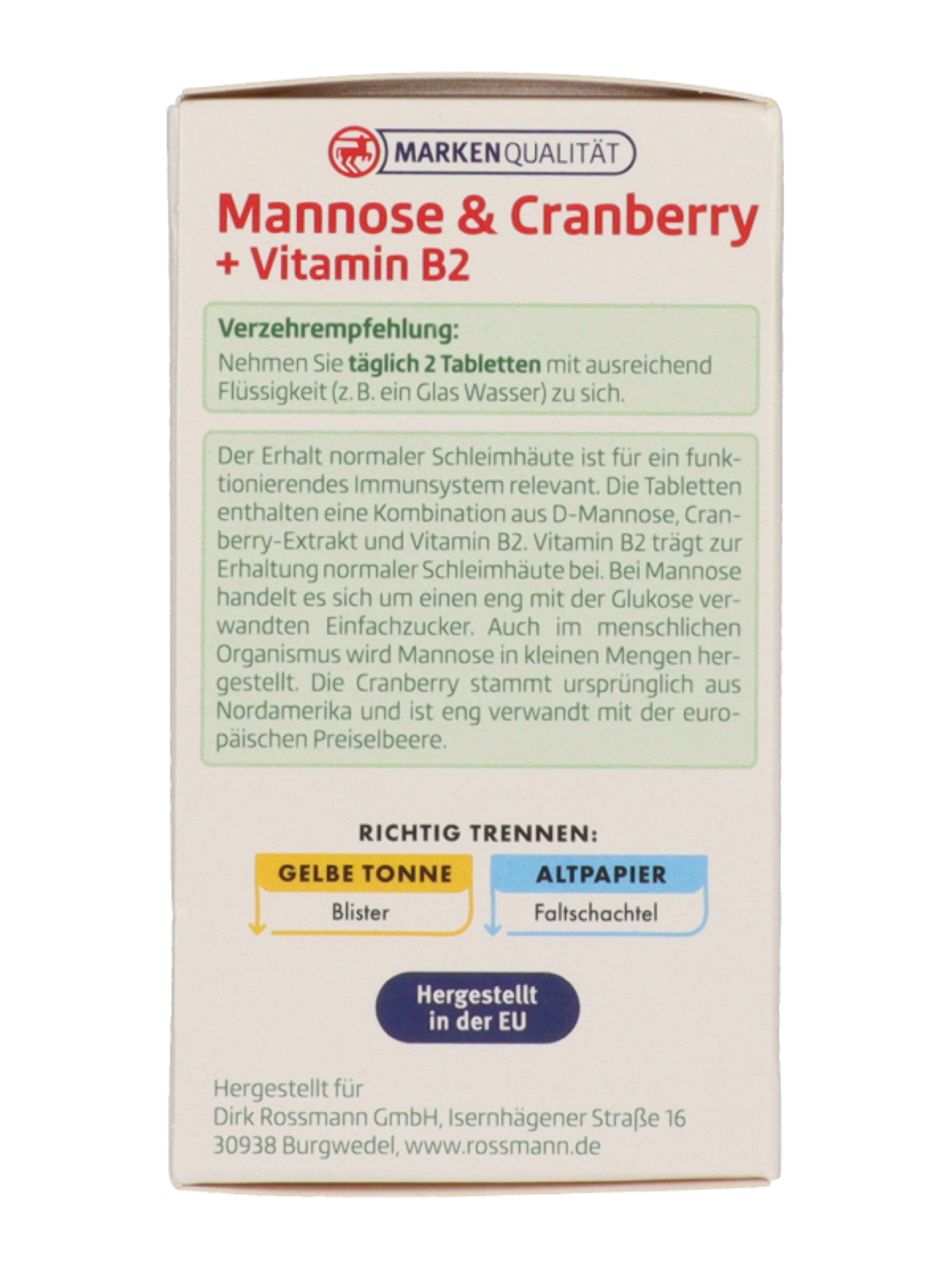 Altapharma Mannóz - vörösáfolya + B2-vitamin tabletta - 60 db-3