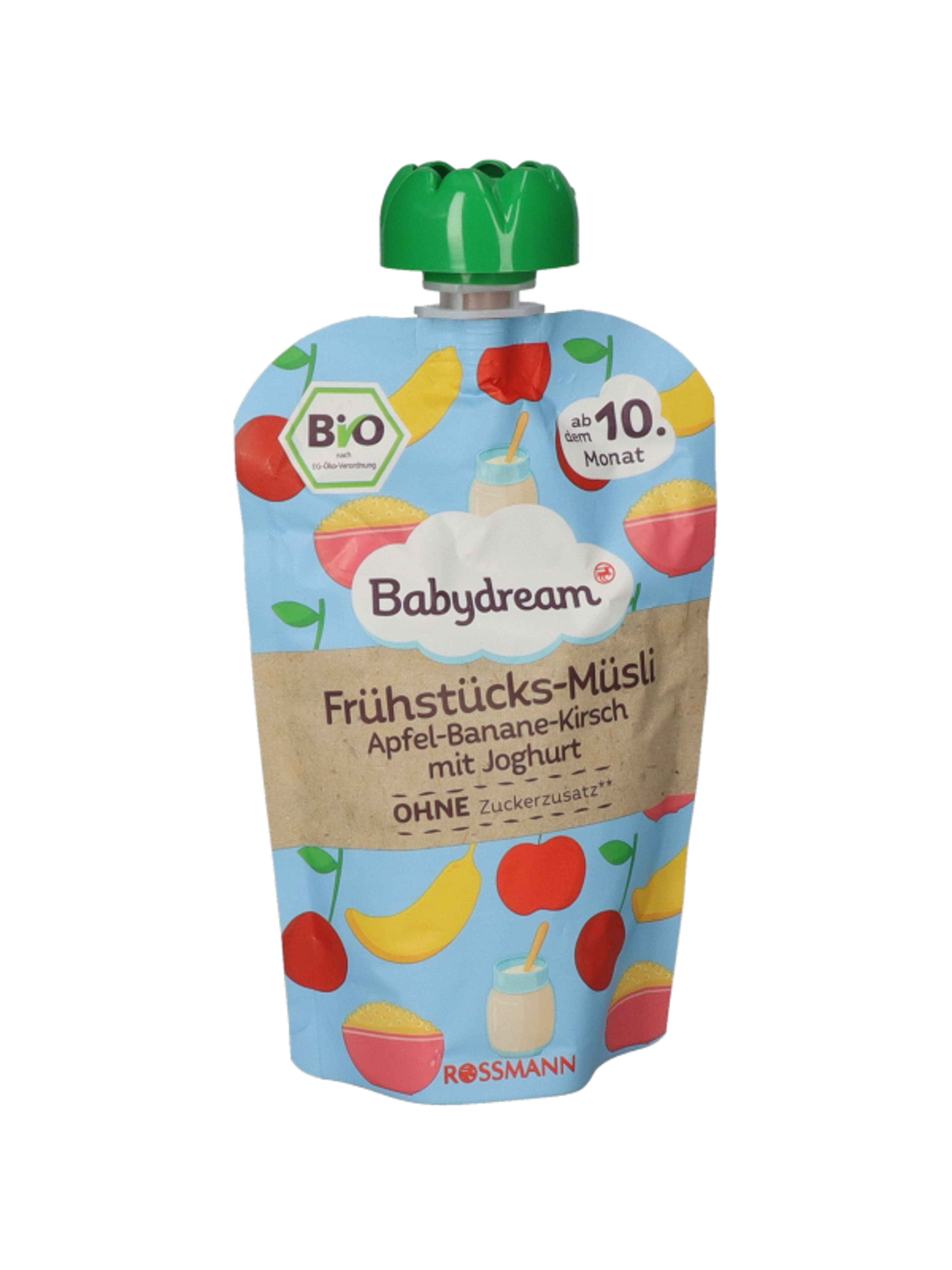 Babydream bio gyümölcs pure banán-cseresznye-joghurt-müzli 10 hónapos kortól - 100 g-3