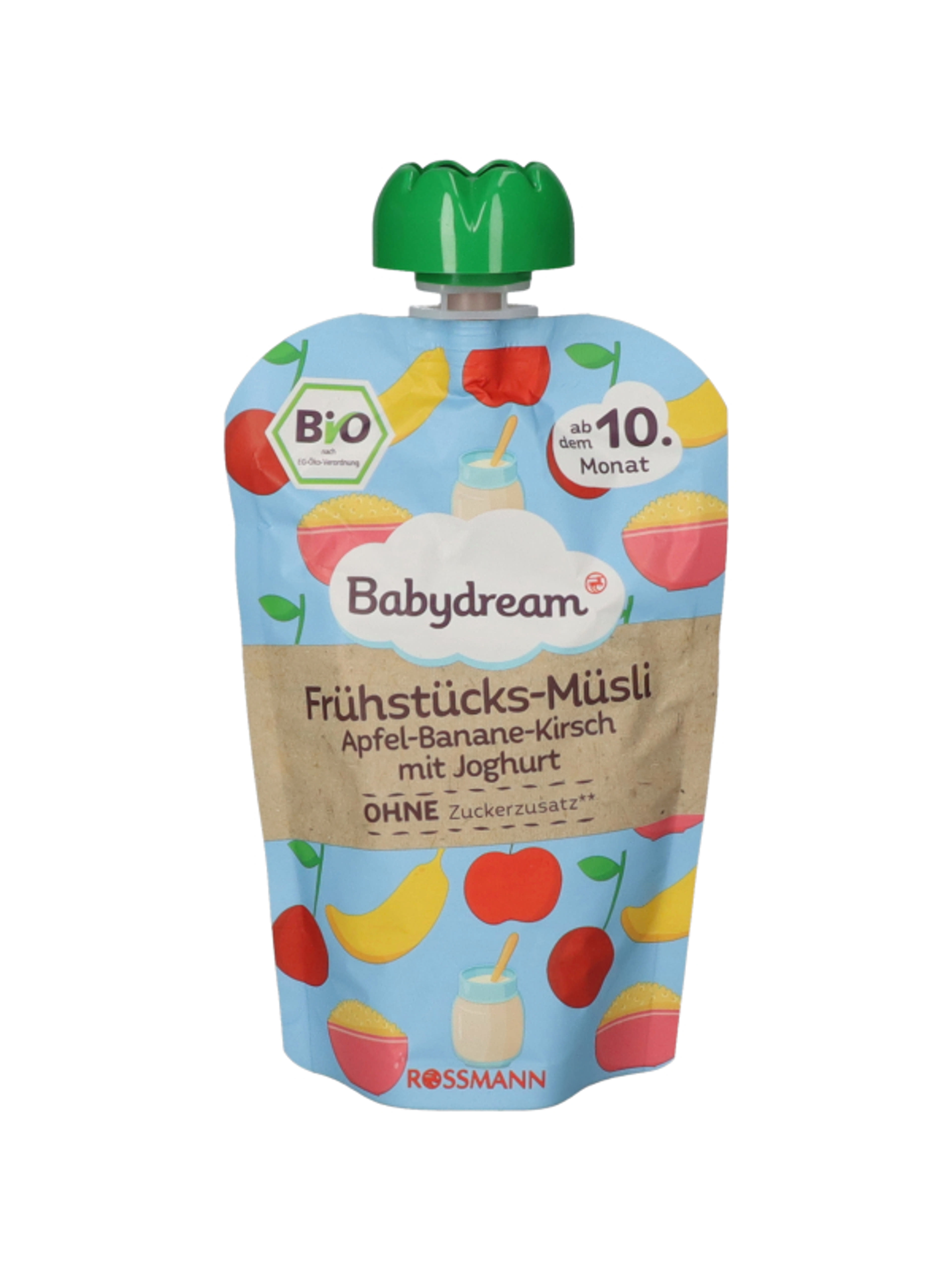 Babydream bio gyümölcs pure banán-cseresznye-joghurt-müzli 10 hónapos kortól - 100 g-2