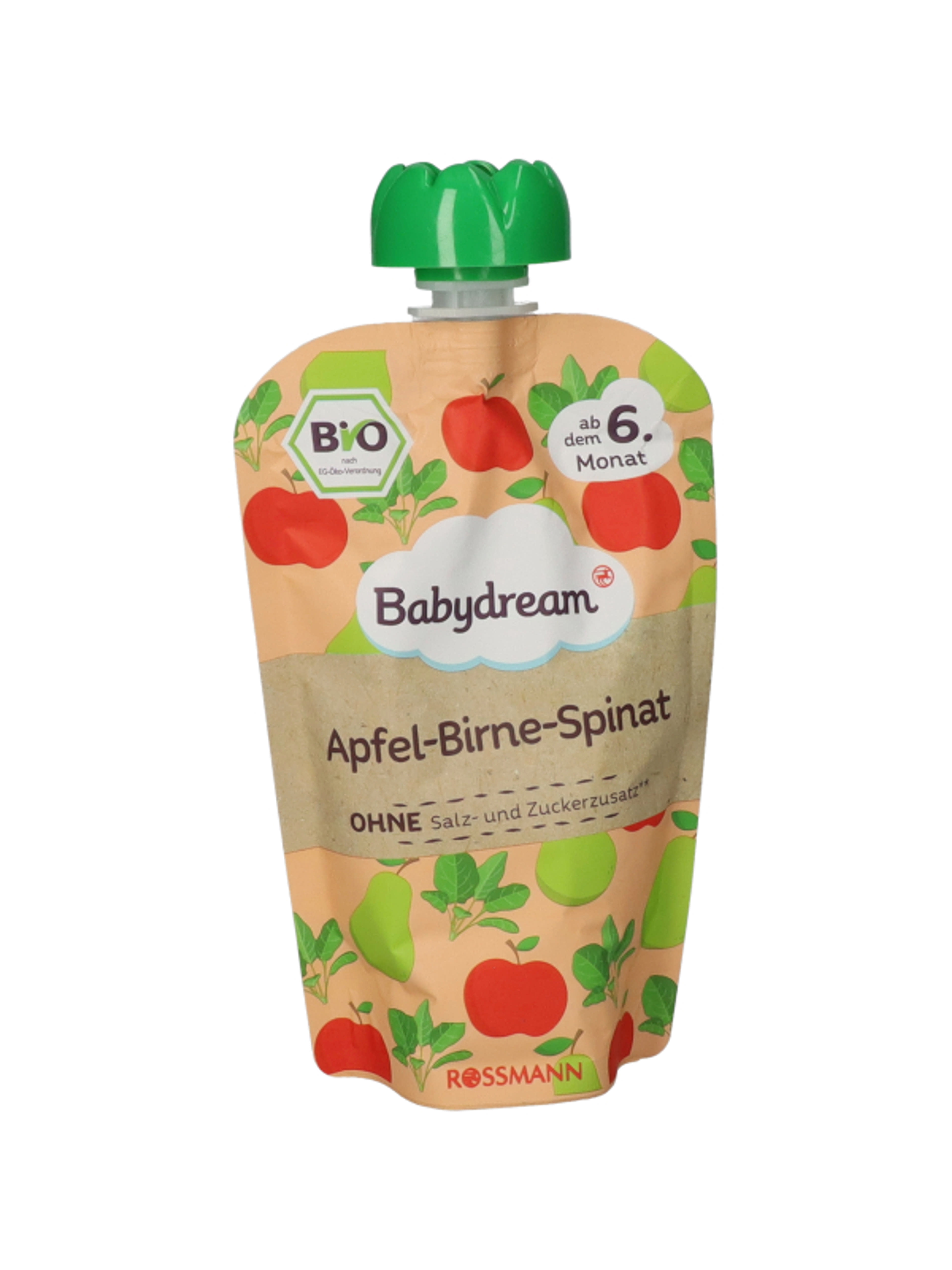 Babydream bio püré alma-körte-spenót 6 hónapos kortól - 100 g-3