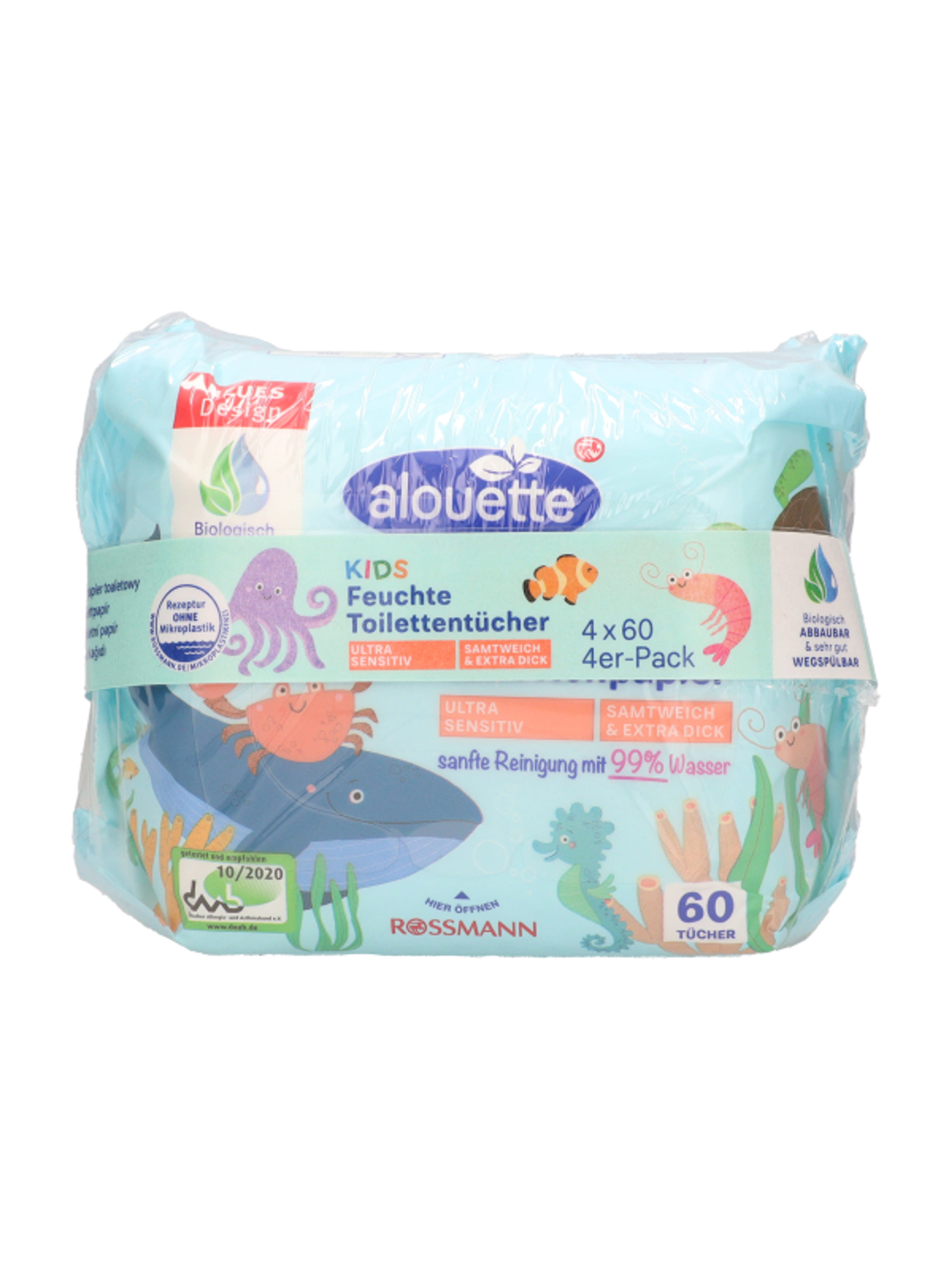 Alouette Kids nedves toalett papír, 99% víz 4x60 db - 240 db-3