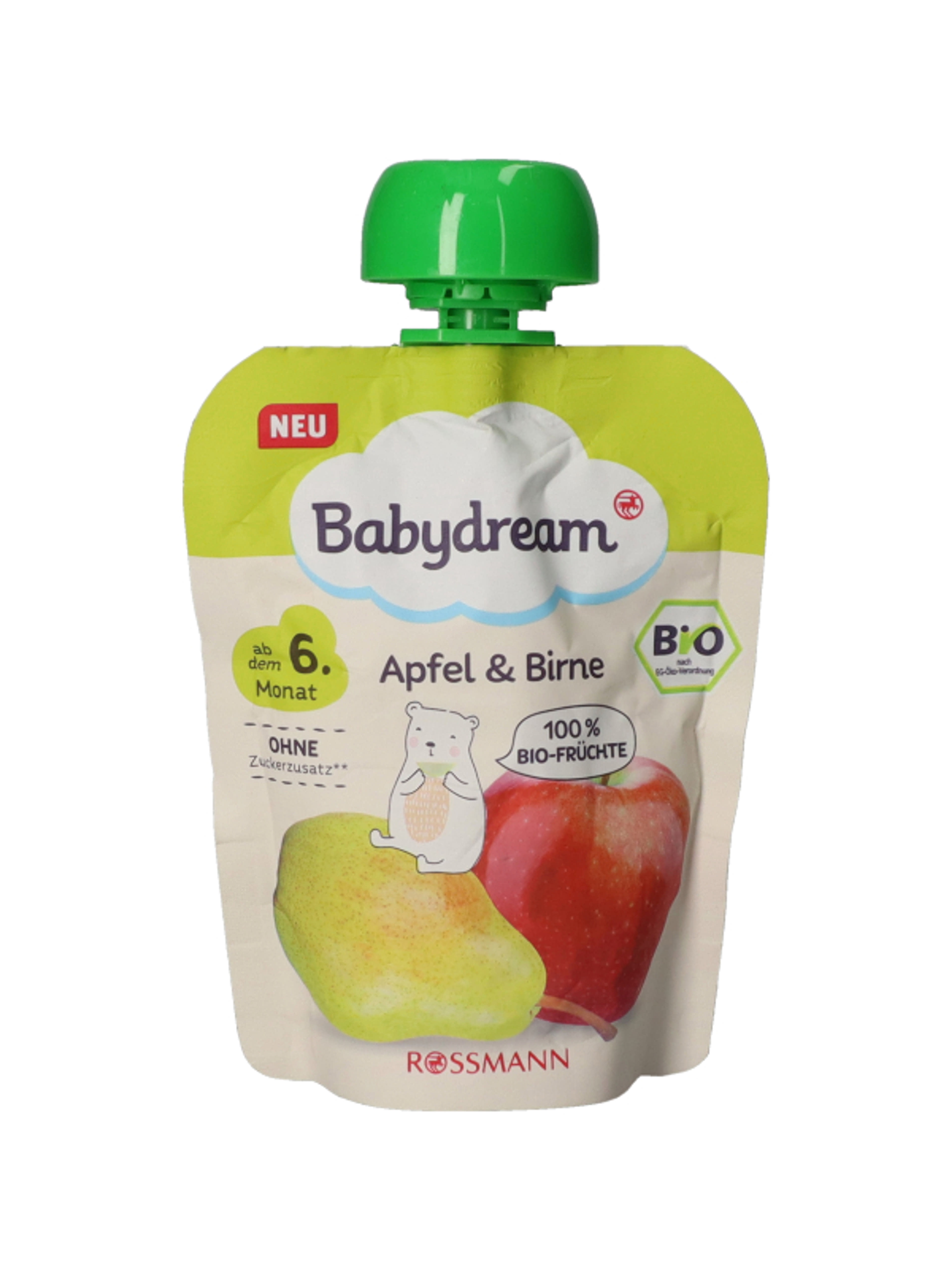 Babydream Bio gyümölcspüré 6 hónapos kortól,alma és körte - 90 g