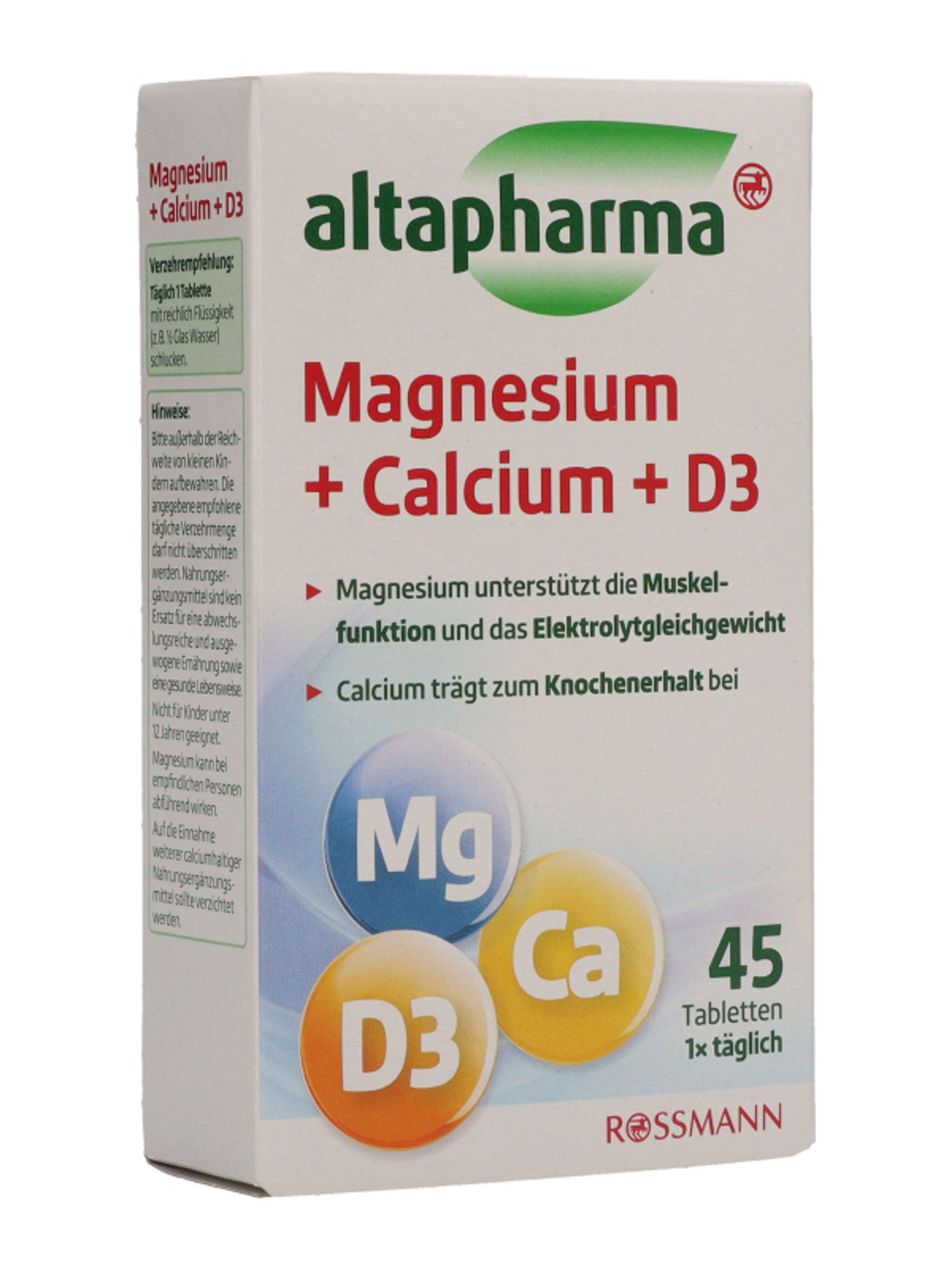 Altapharma magnézium, kalcium és D3-vitamin tabletta - 45 db-5