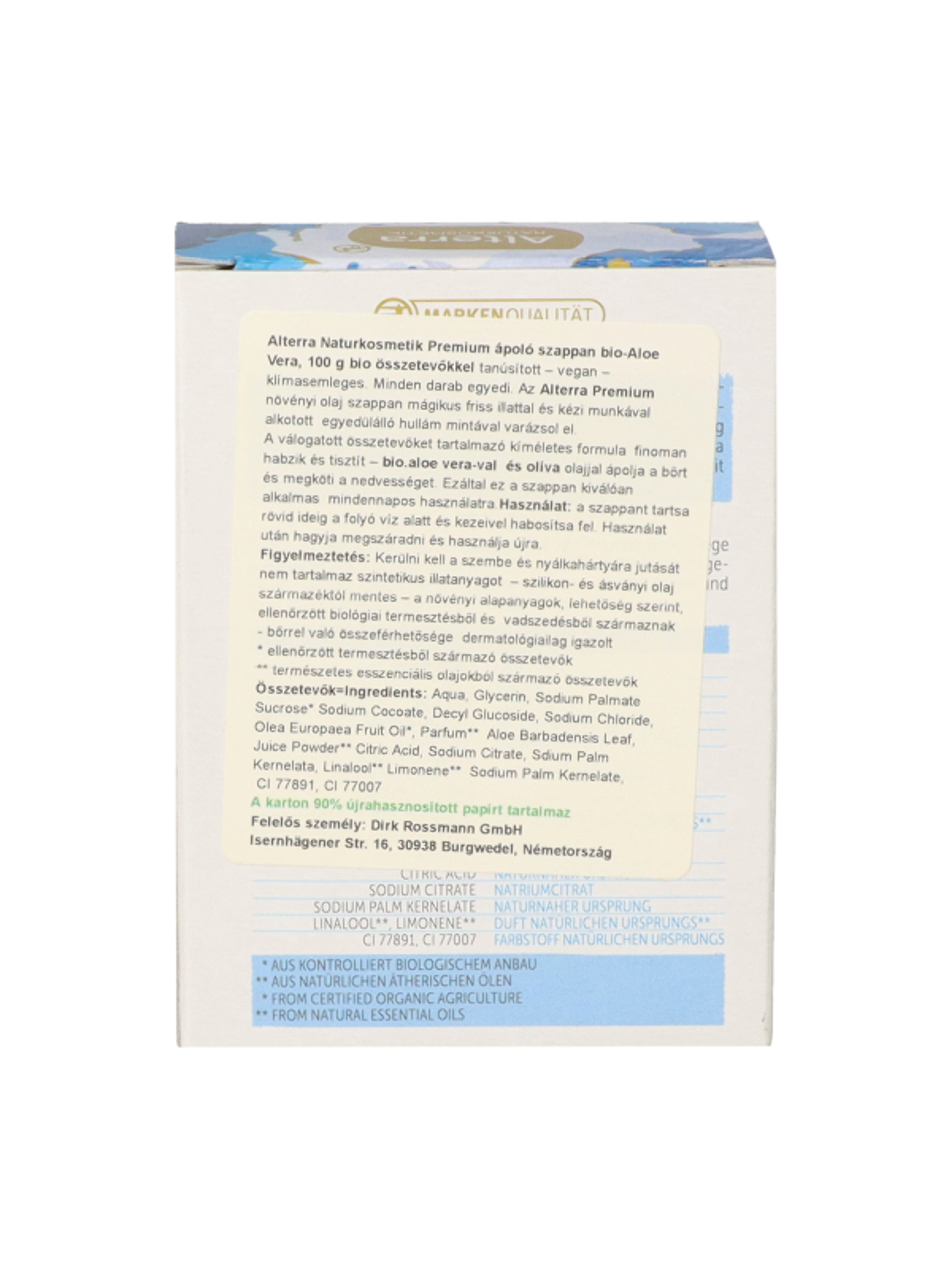 Alterra Naturkosmetik Premium ápoló szappan - 1 db-5