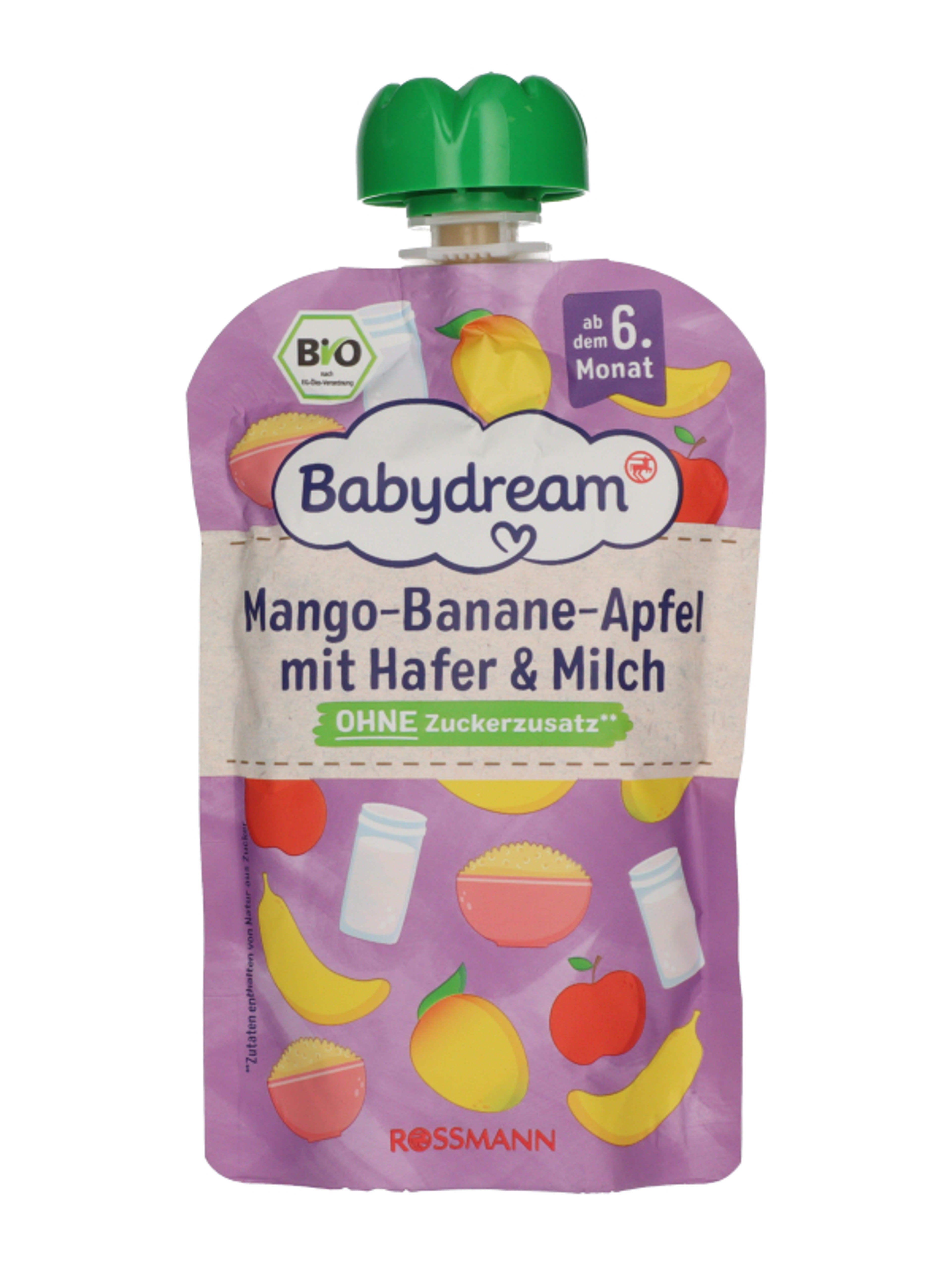 Babydream bio gyümölcs püré mangó-banán-alma-zab 6 hónapos kortól - 100 g