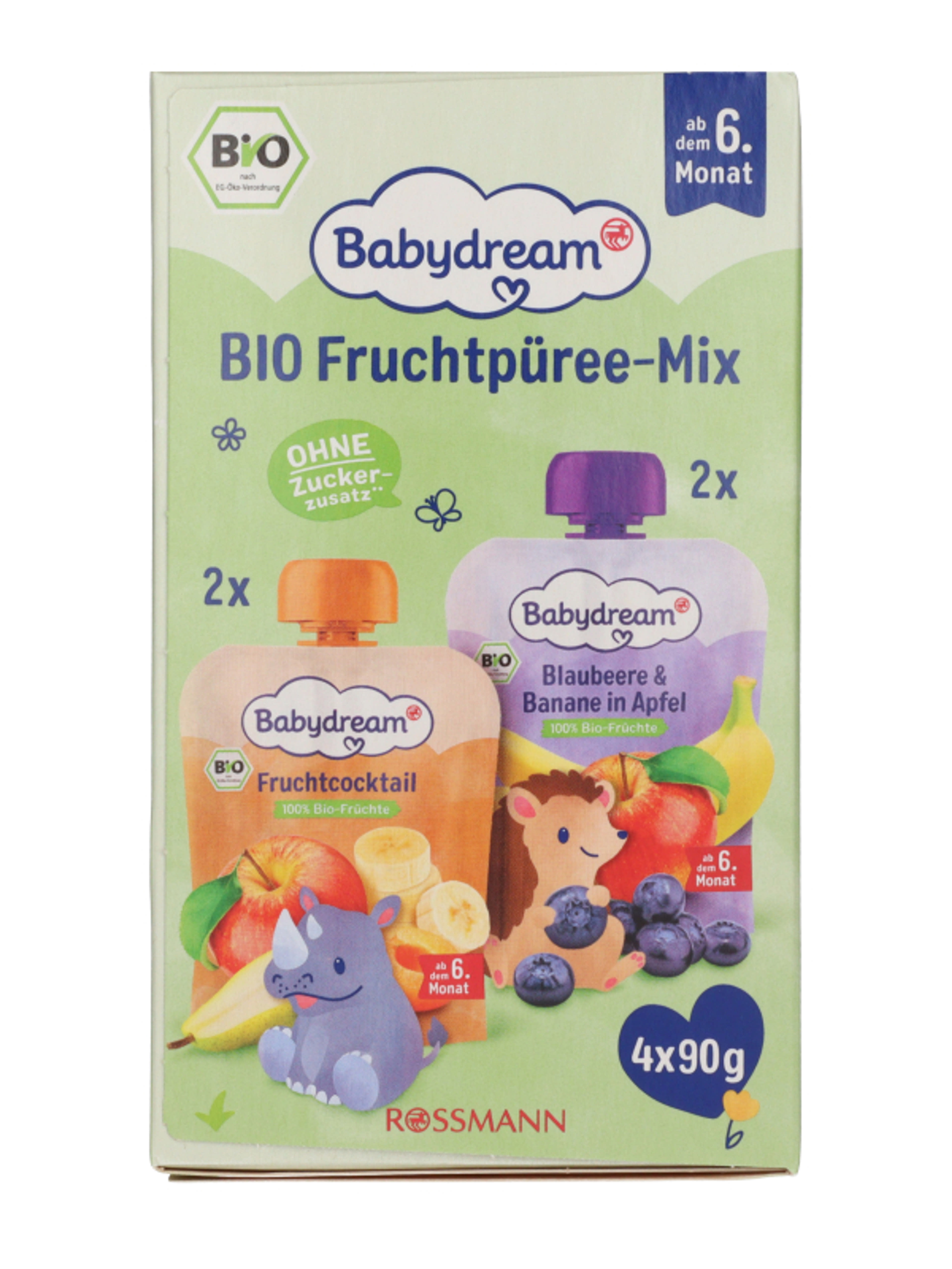 Babydream Bio Gyümölcspüré-mix 6 hónapos kortól - 360 g