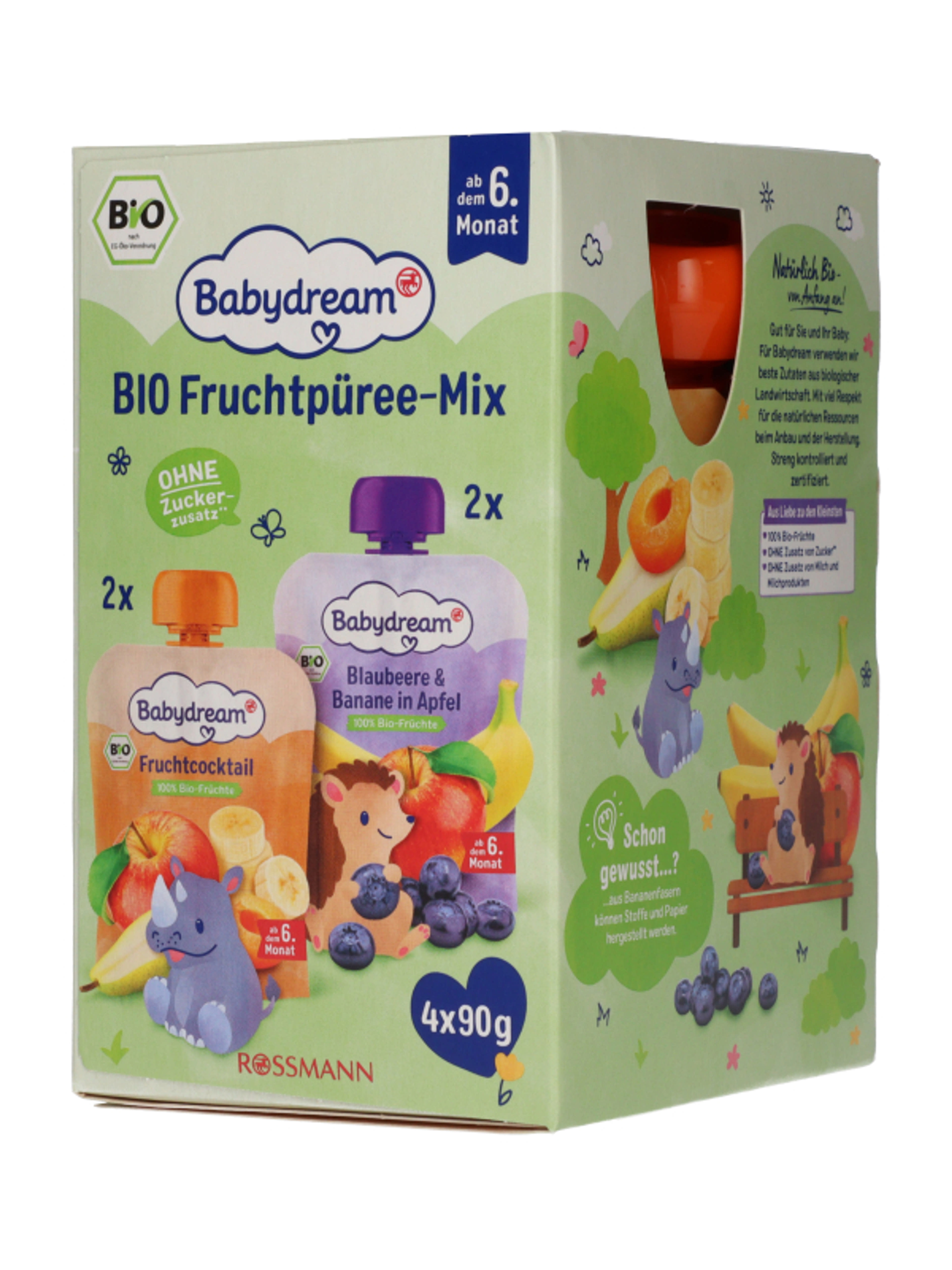 Babydream Bio Gyümölcspüré-mix 6 hónapos kortól - 360 g-2