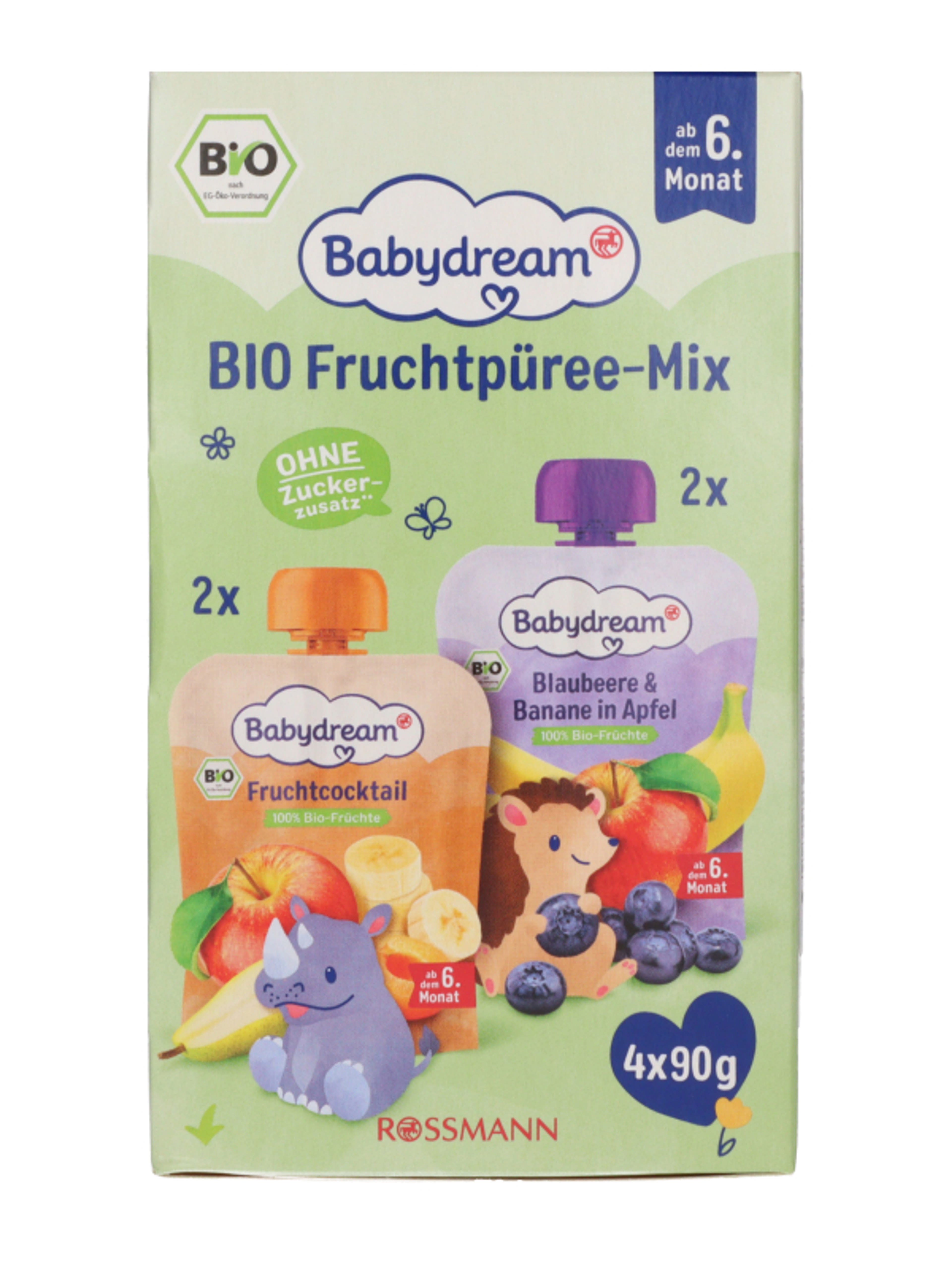 Babydream Bio Gyümölcspüré-mix 6 hónapos kortól - 360 g-3