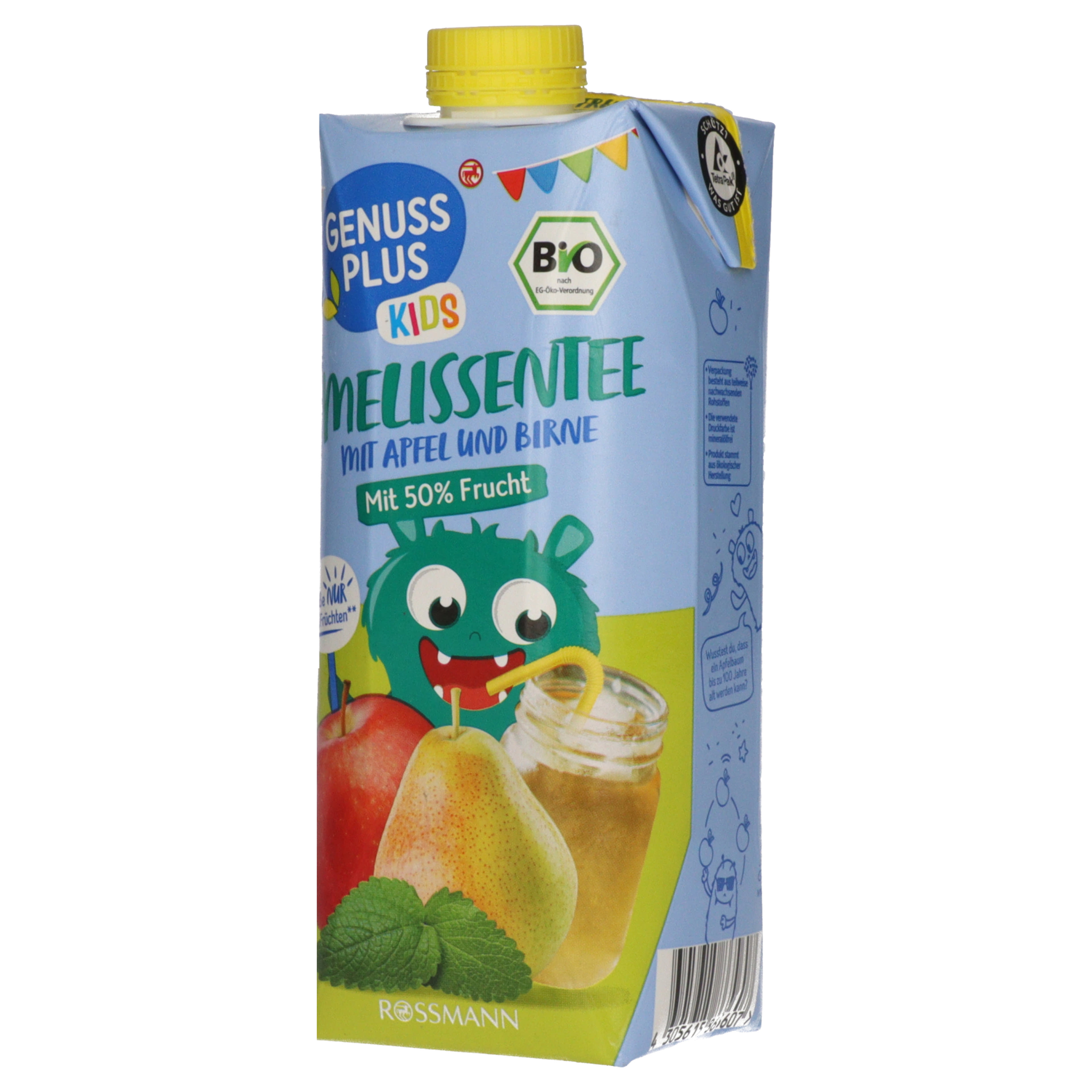 Genuss Plus Kids Melissen tea alma-körte 3 éves kortól -  500 ml-3