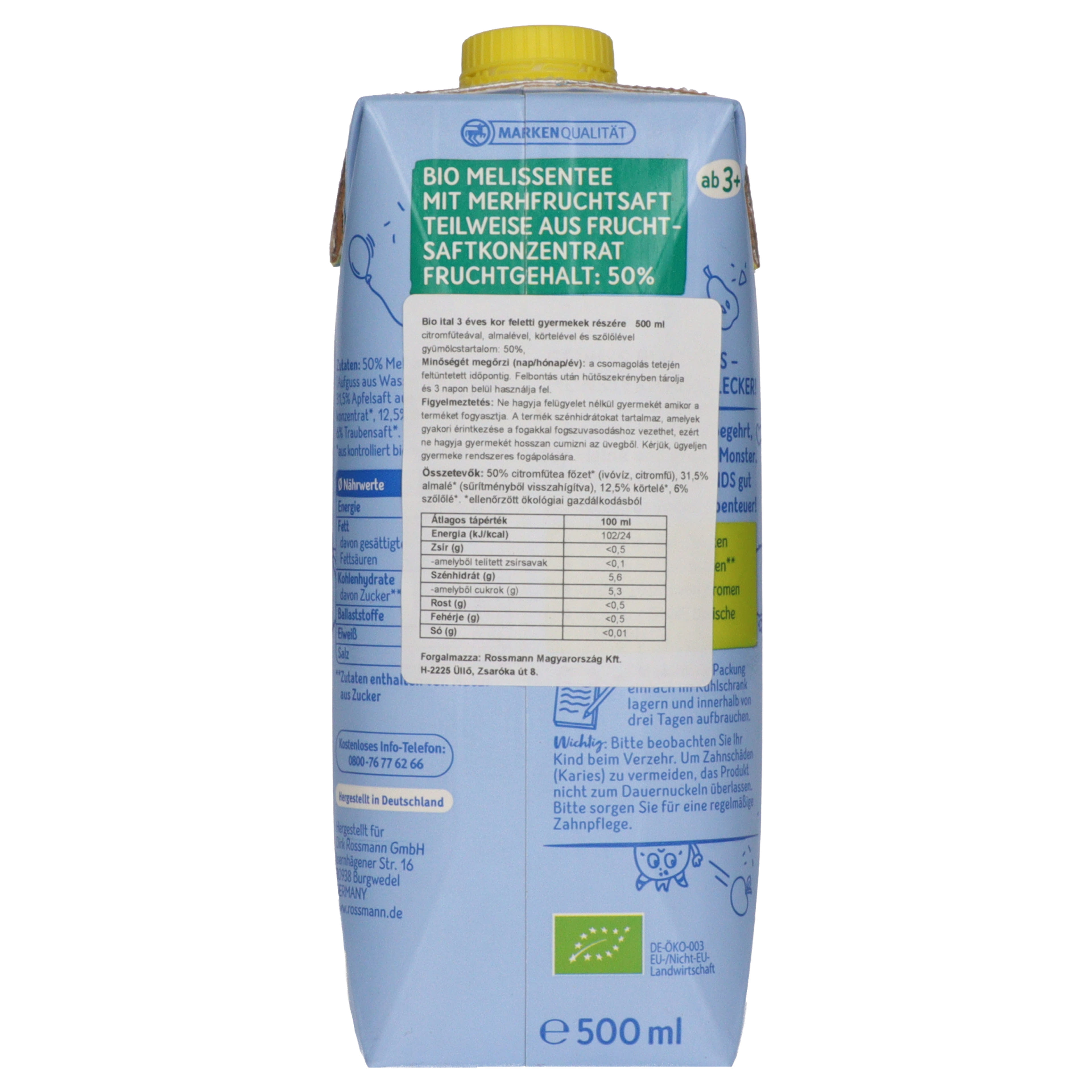 Genuss Plus Kids Melissen tea alma-körte 3 éves kortól -  500 ml-4