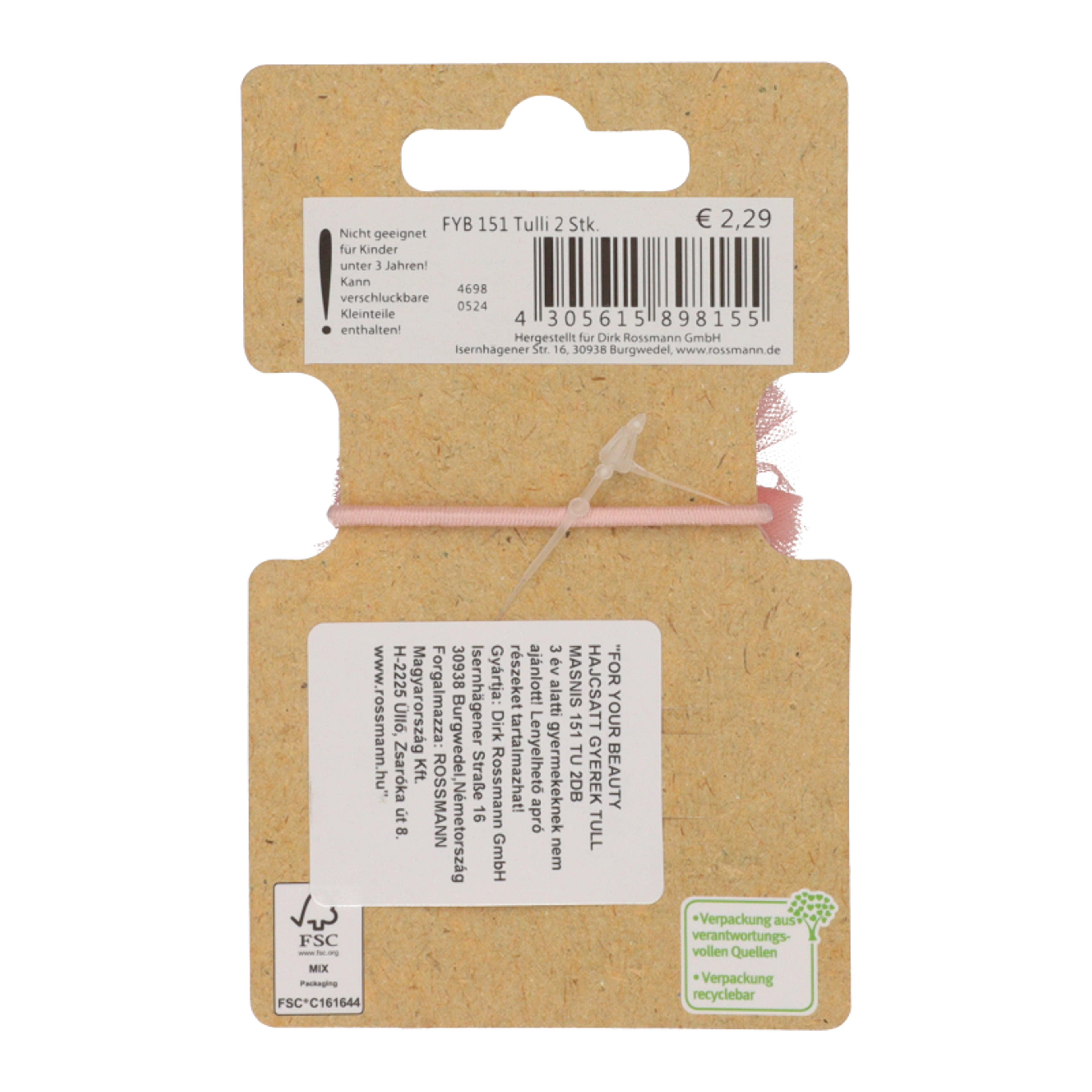 For Your Beauty hajcsat tüll masnival /151 - 2 db-2