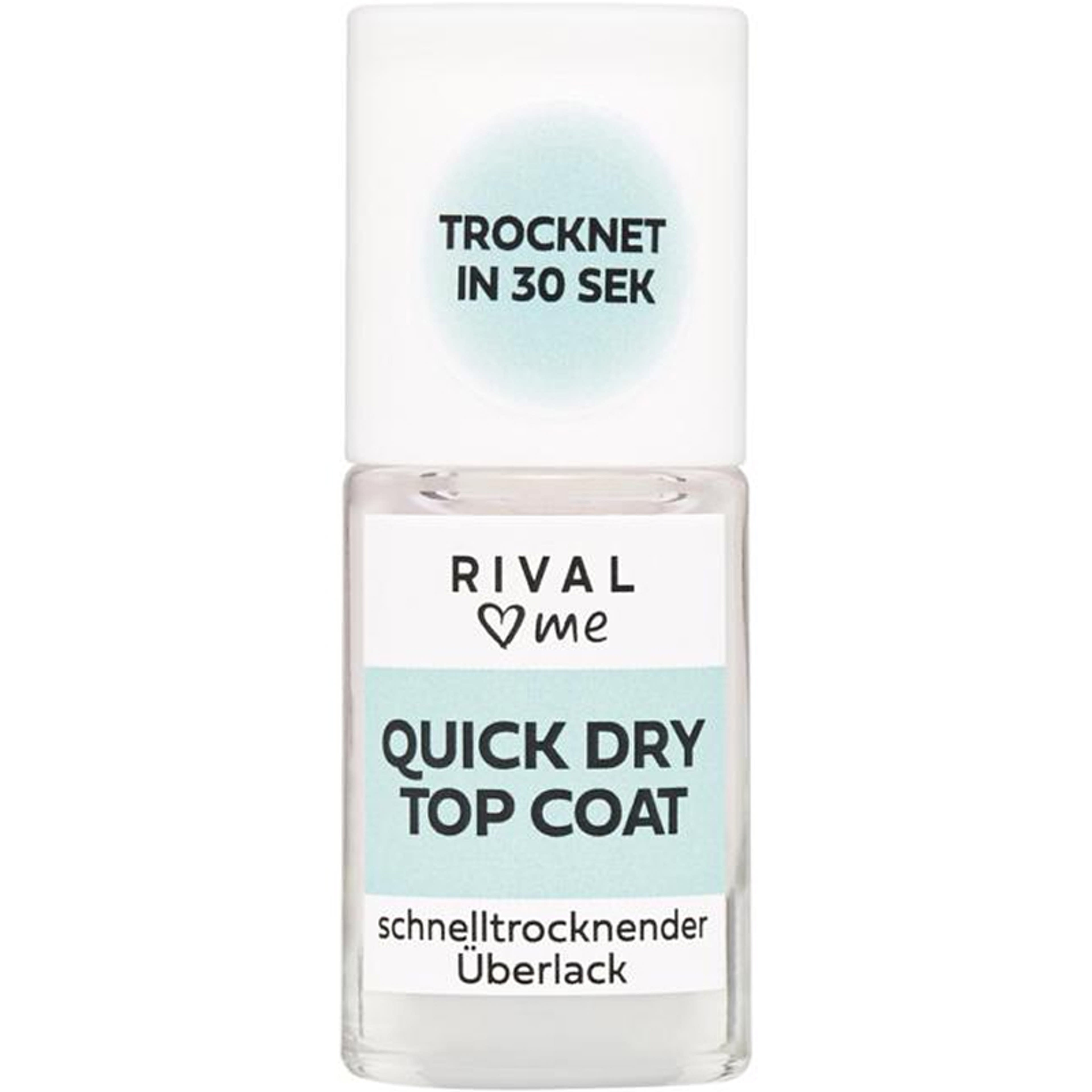Rival Loves Me Quick Dry Top Coat gyorsan száradó fedőlakk - 1 db