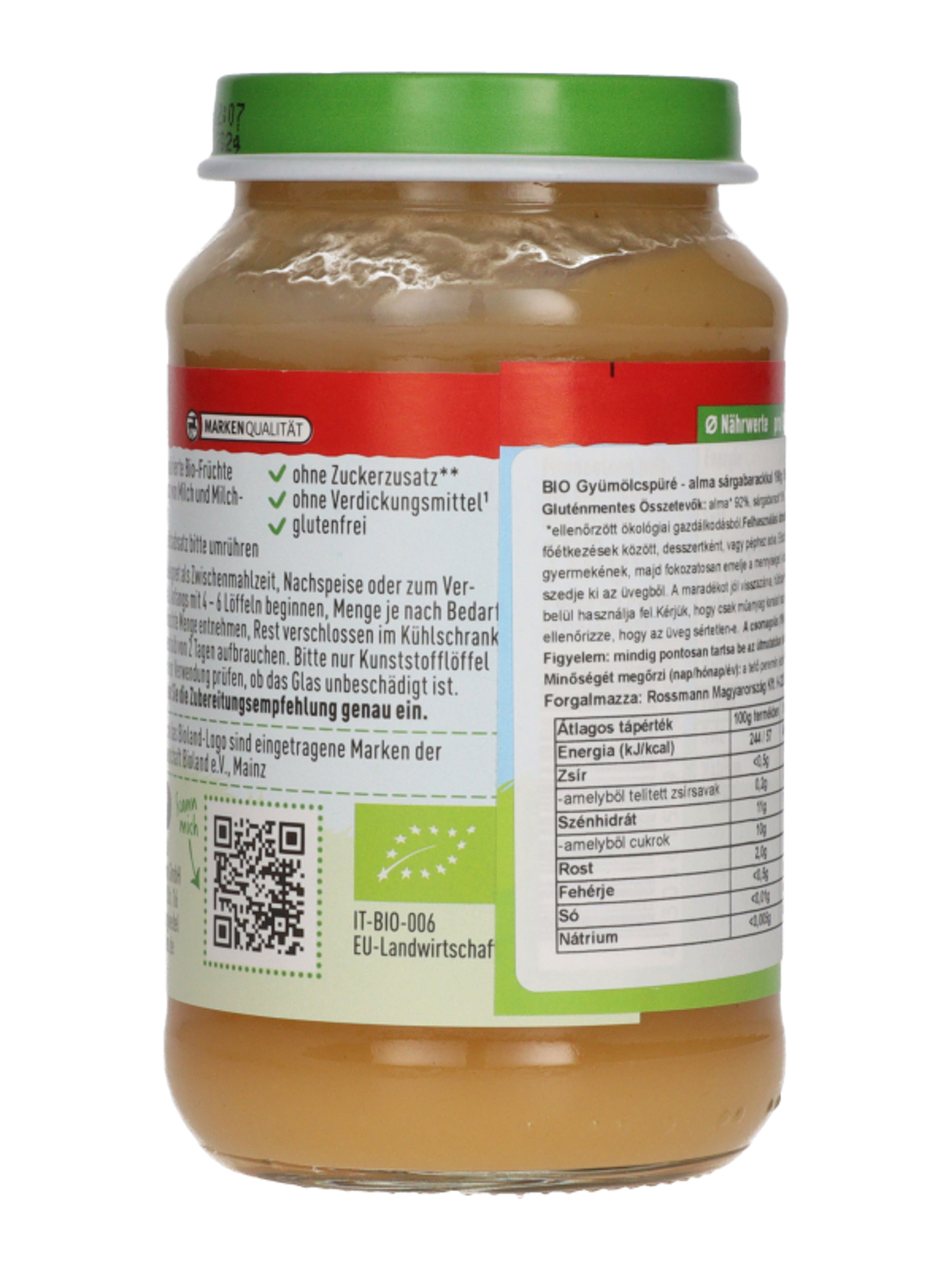 Ener-Bio gyümölcspüré, alma sárgabarack 5 hónapos kortól - 190 g-4