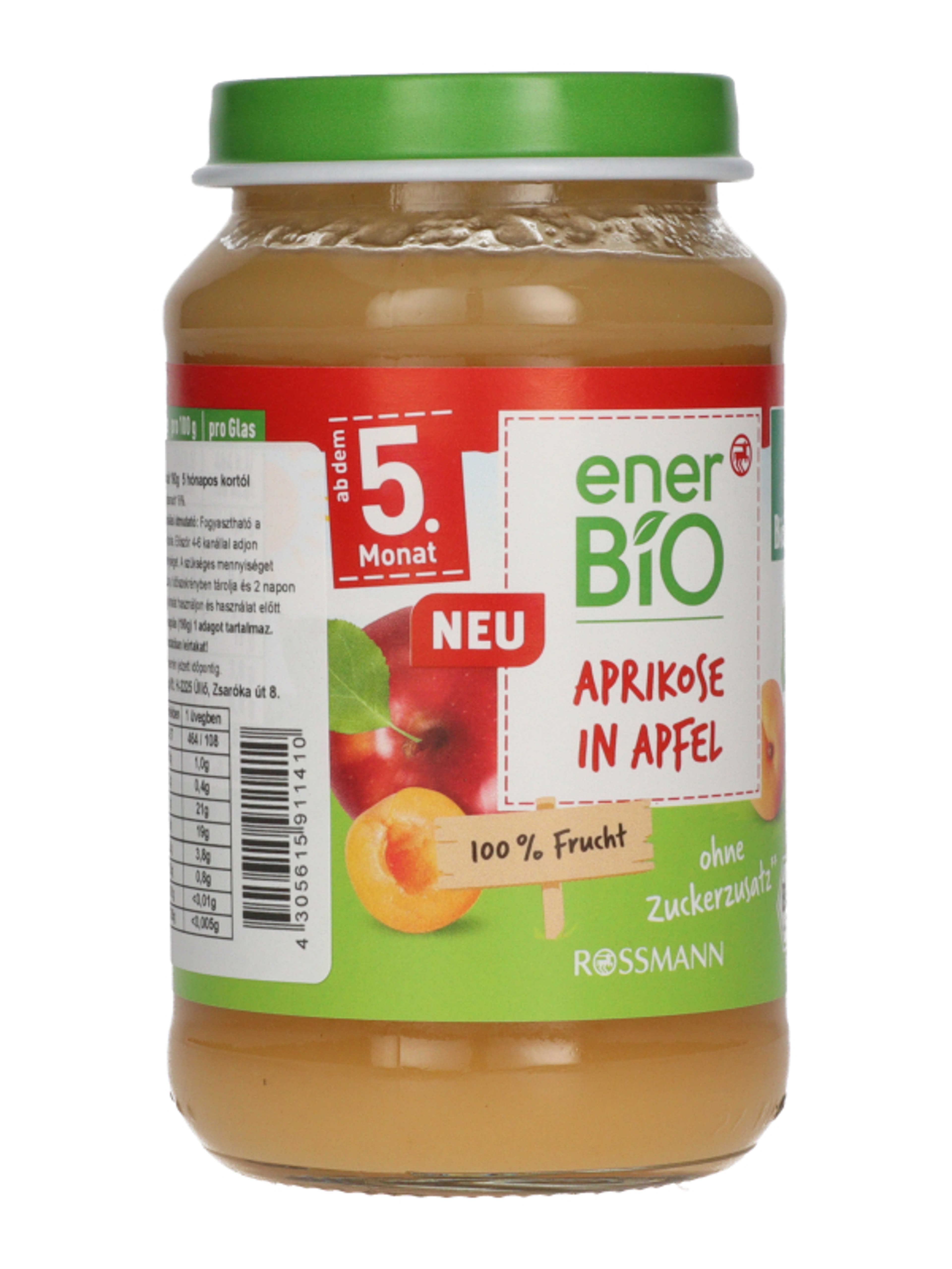 Ener-Bio gyümölcspüré, alma sárgabarack 5 hónapos kortól - 190 g-5