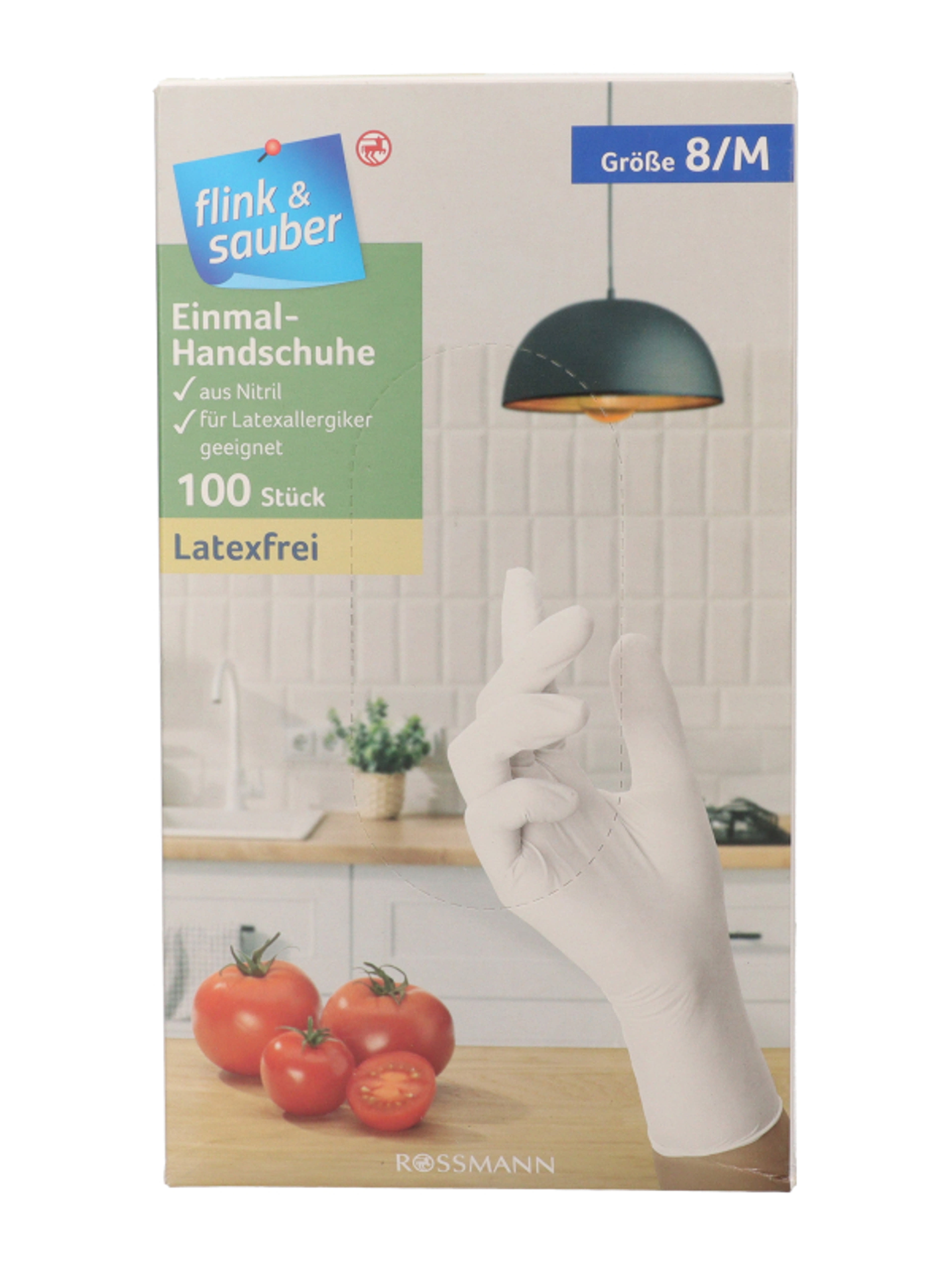 Flink & Sauber gumikesztű egyszer használatos, nitril, M - 100 db
