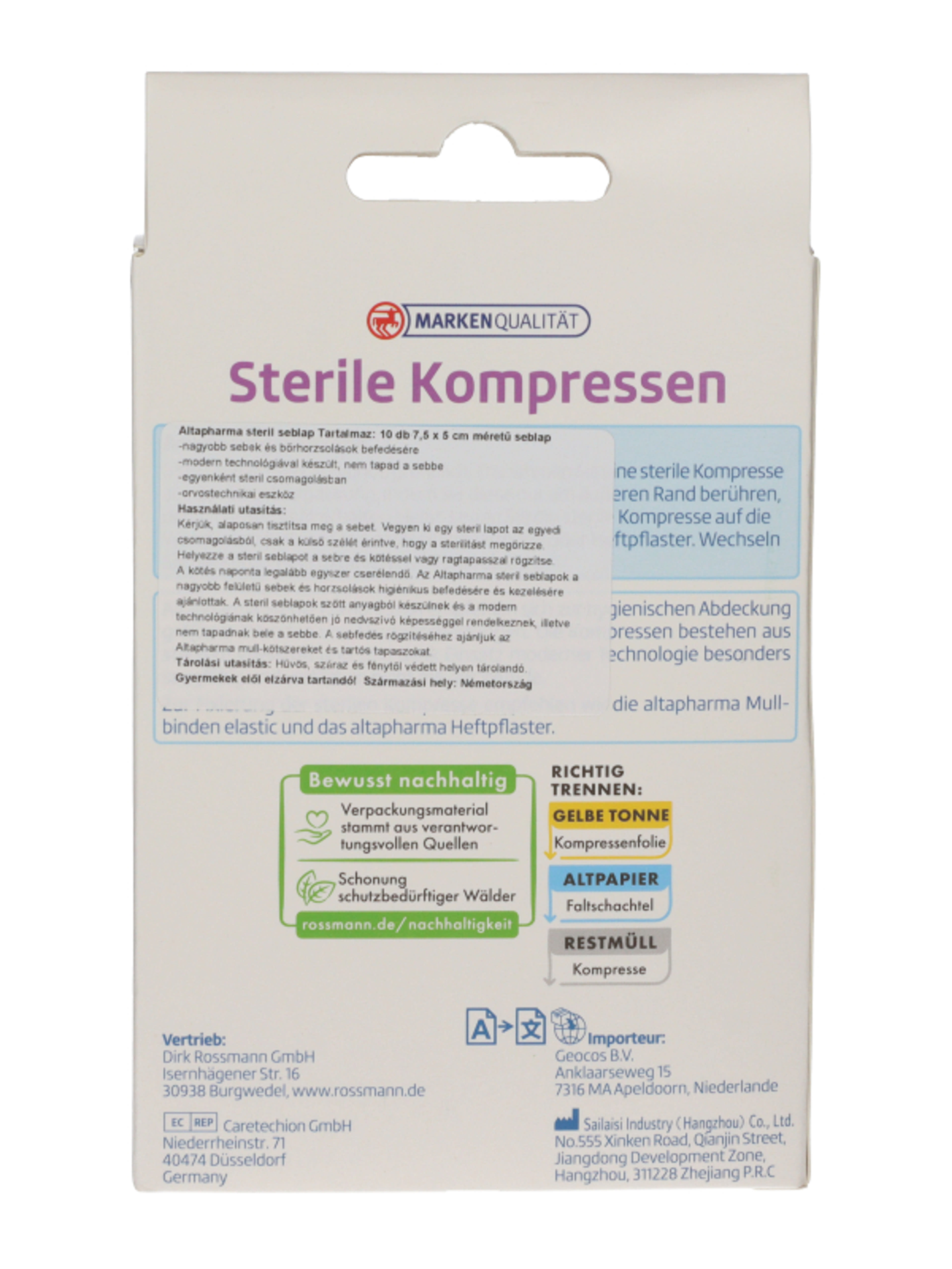 Altapharma sebtapasz steril, 7,5 x 5 cm - 10 db-5