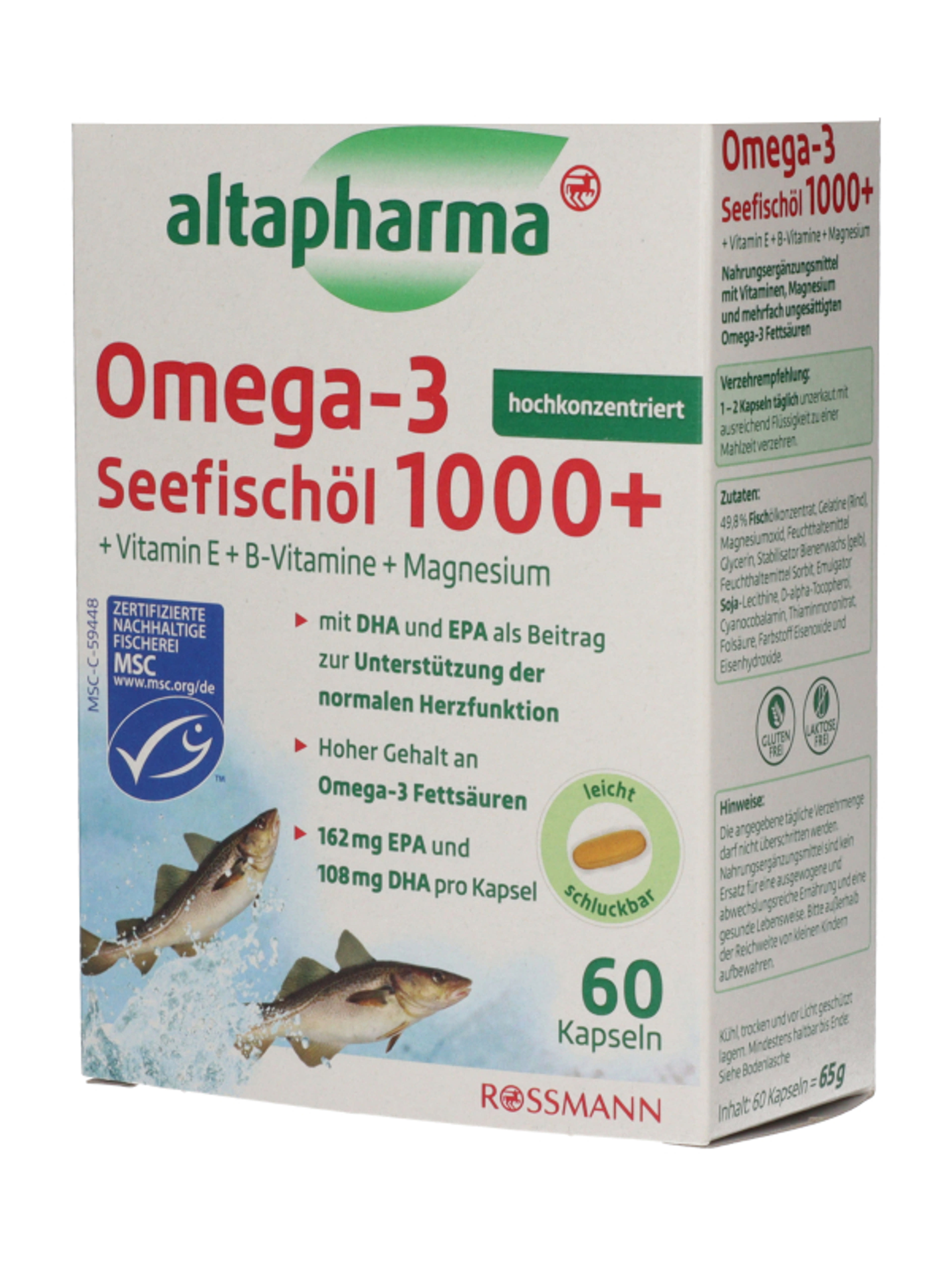 Altapharma Omega-3 halolaj 1000+ MSC étrend-kiegészítő kapszula - 60 db-3