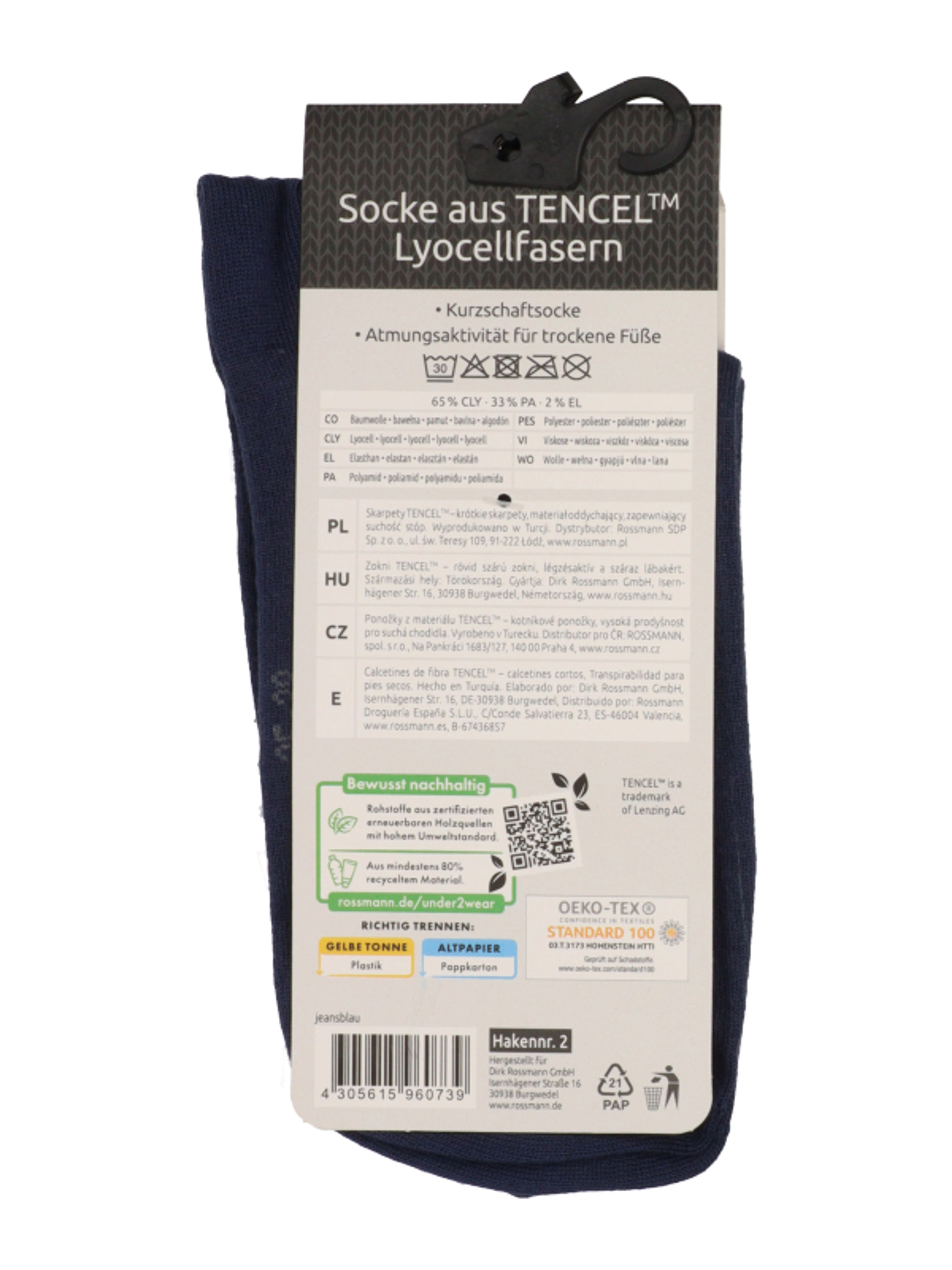 Underwear Tencel női zokni /kék 35/38 - 1 db-2