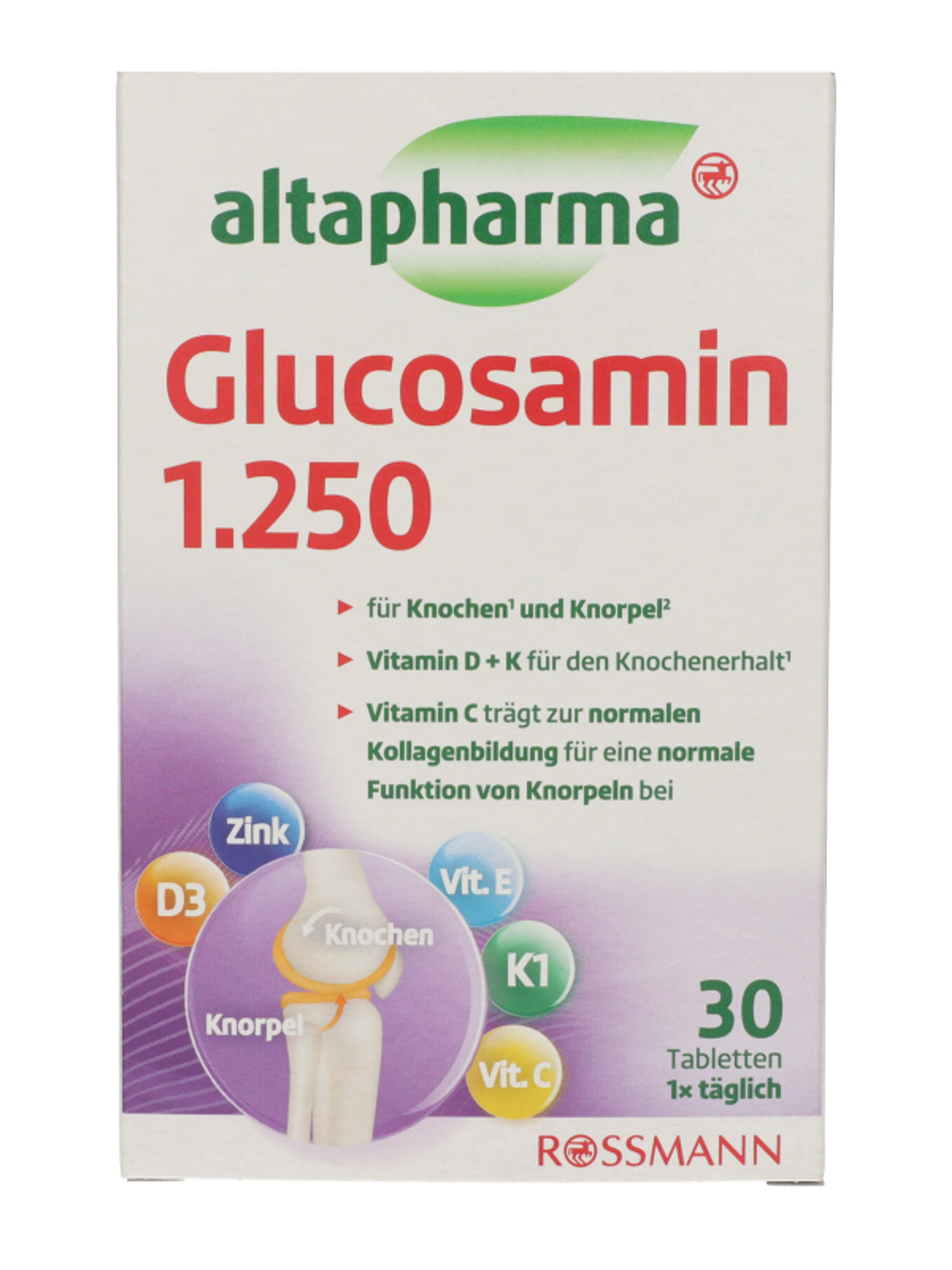 Altapharma étrend-kiegészítő tabletta glükózamin-szulfáttal, cinkkel és vitaminokkal - 30 db-2