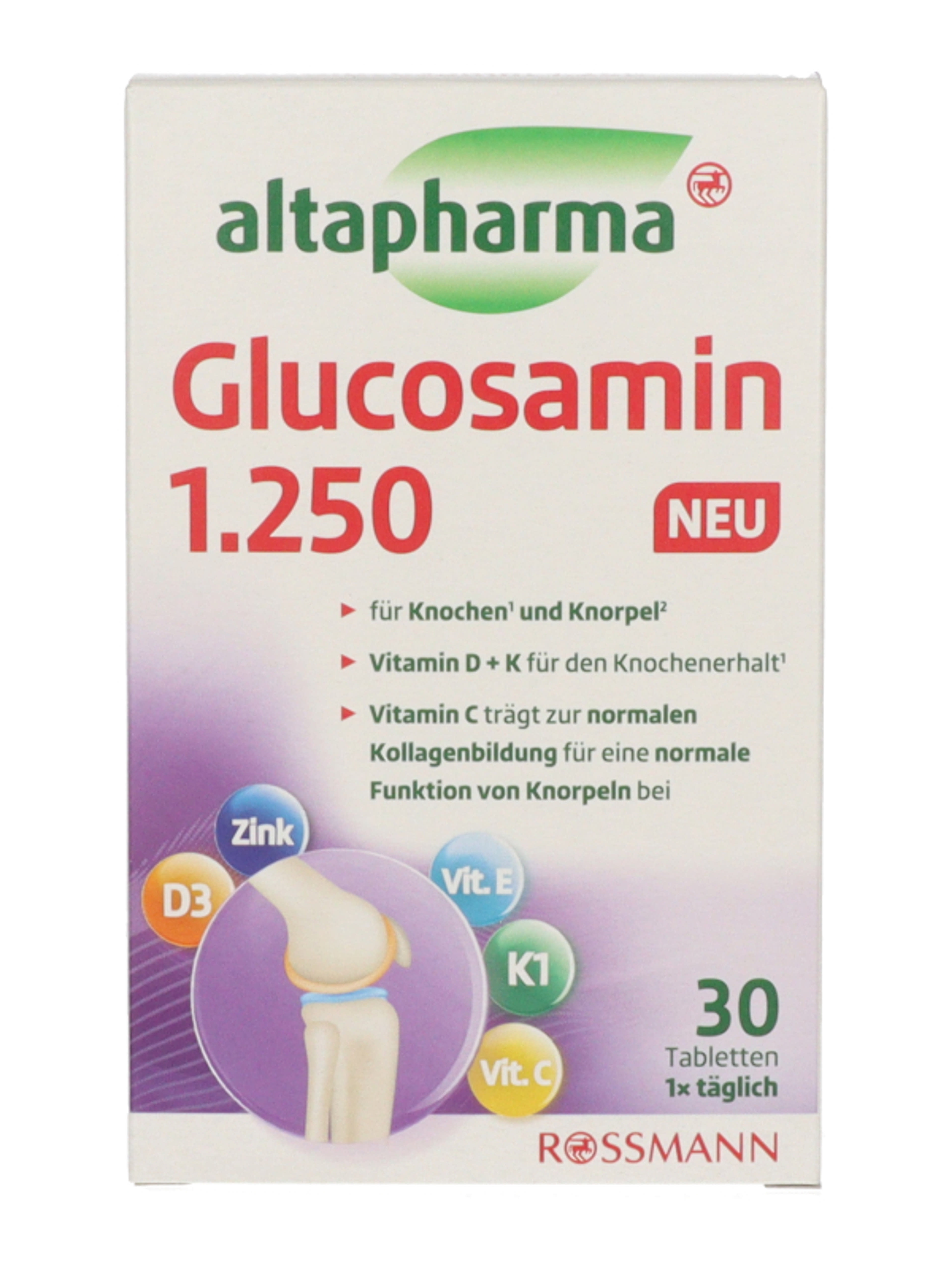 Altapharma étrend-kiegészítő tabletta glükózamin-szulfáttal, cinkkel és vitaminokkal - 30 db