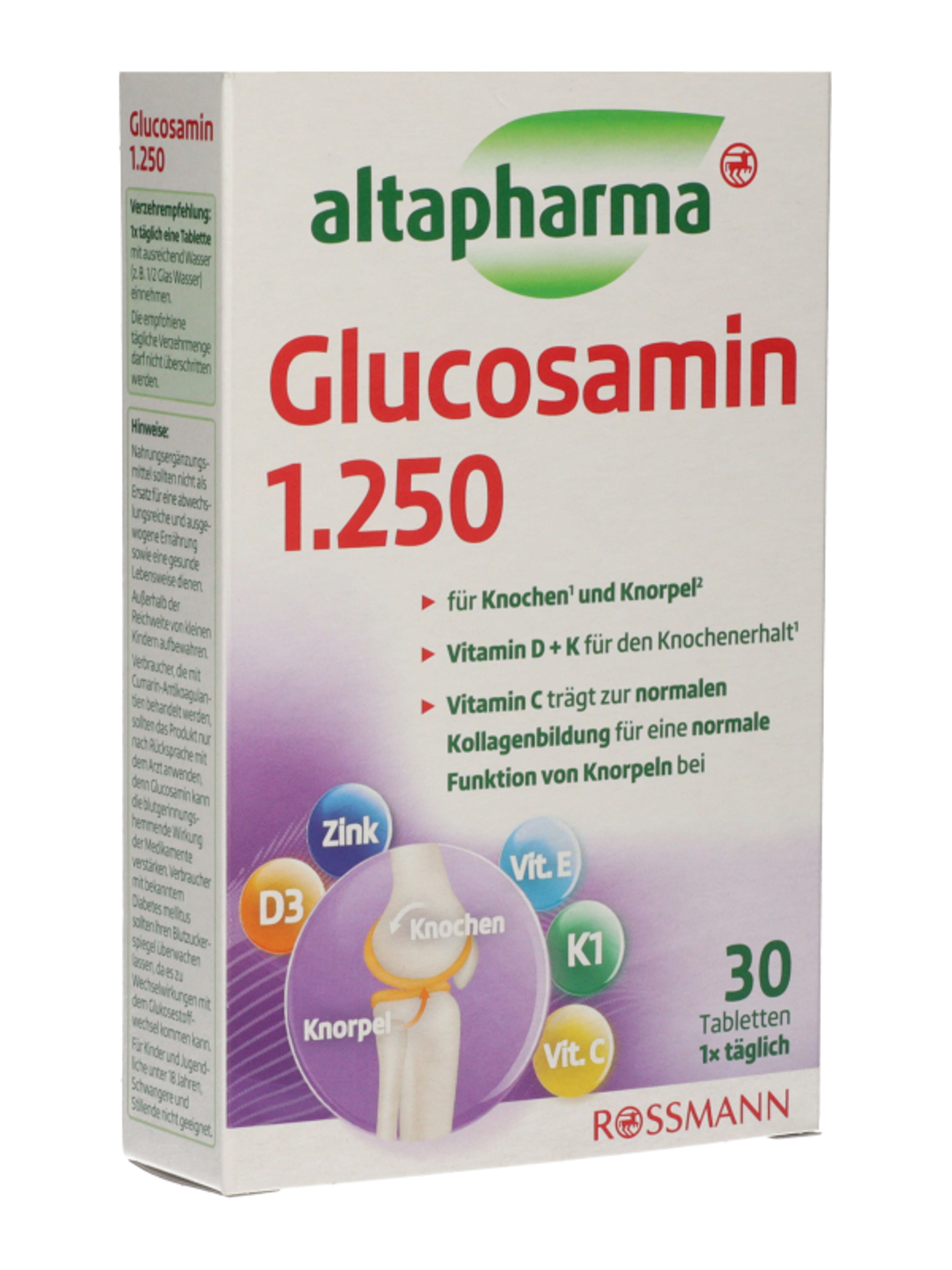 Altapharma étrend-kiegészítő tabletta glükózamin-szulfáttal, cinkkel és vitaminokkal - 30 db-5