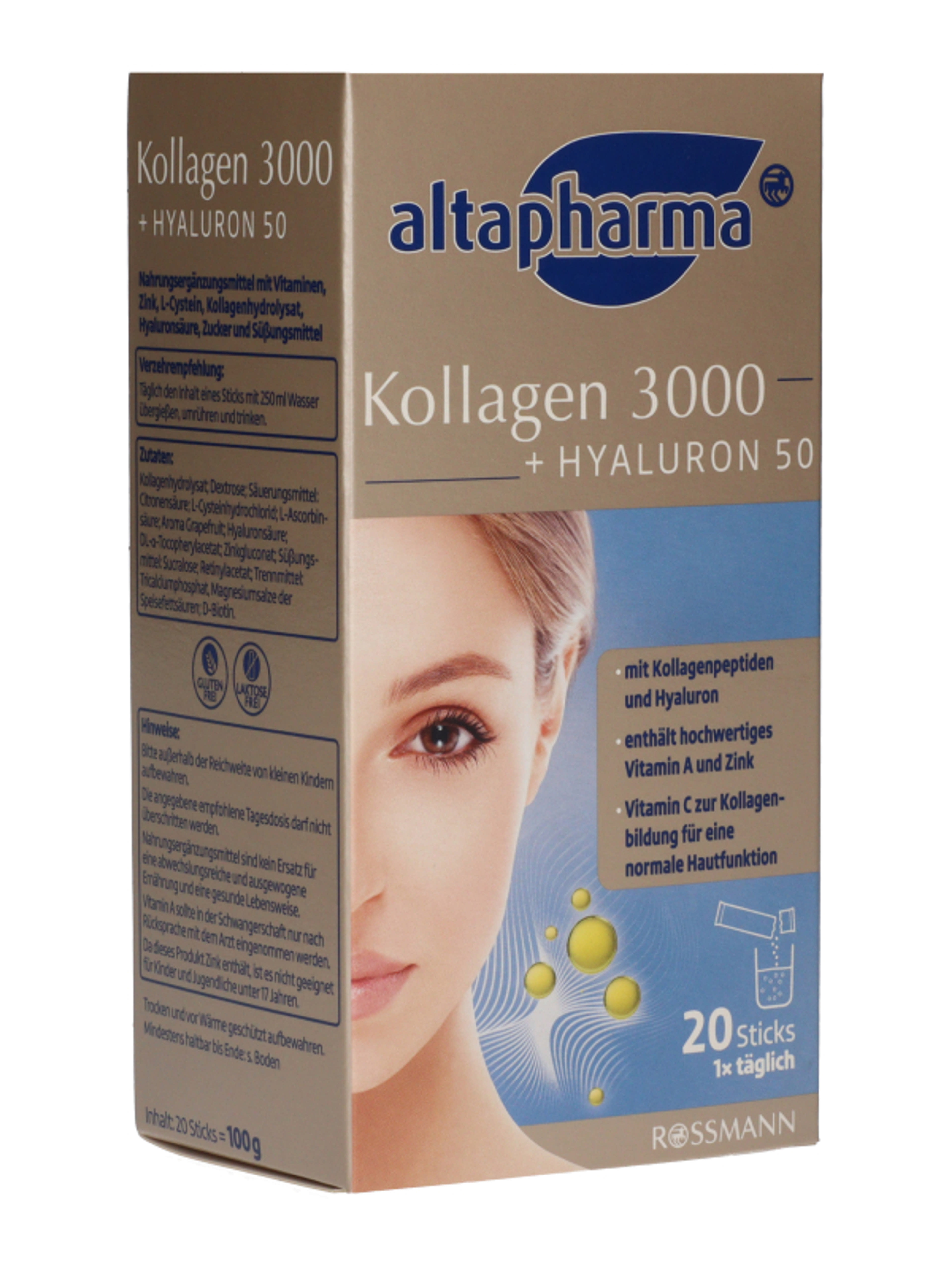 Altapharma Kollagen 3000 + Hyaluron 50 étrend-kiegészítő italpor - 20 db-5