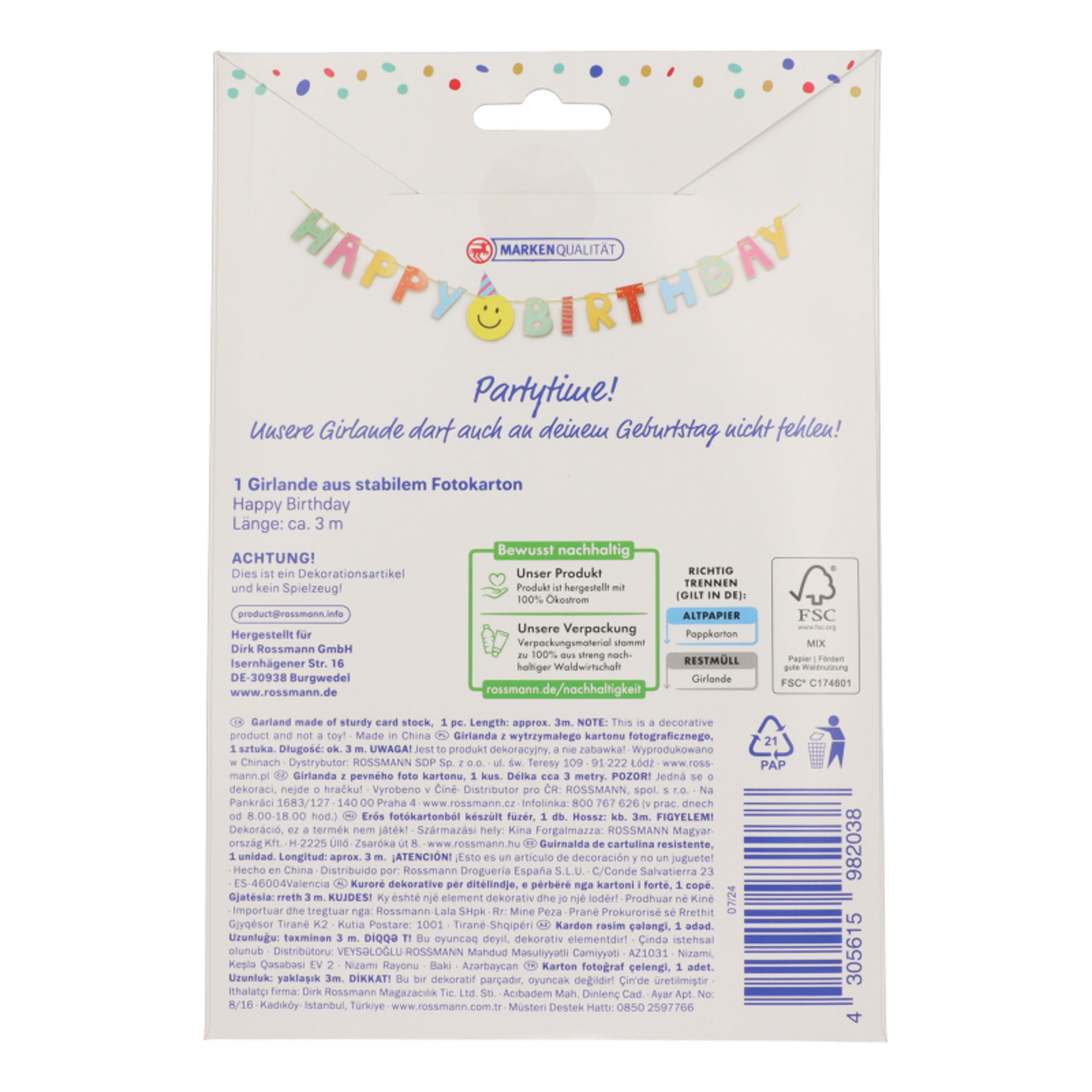 Alouette Habby Birthday girland - 1 db-2