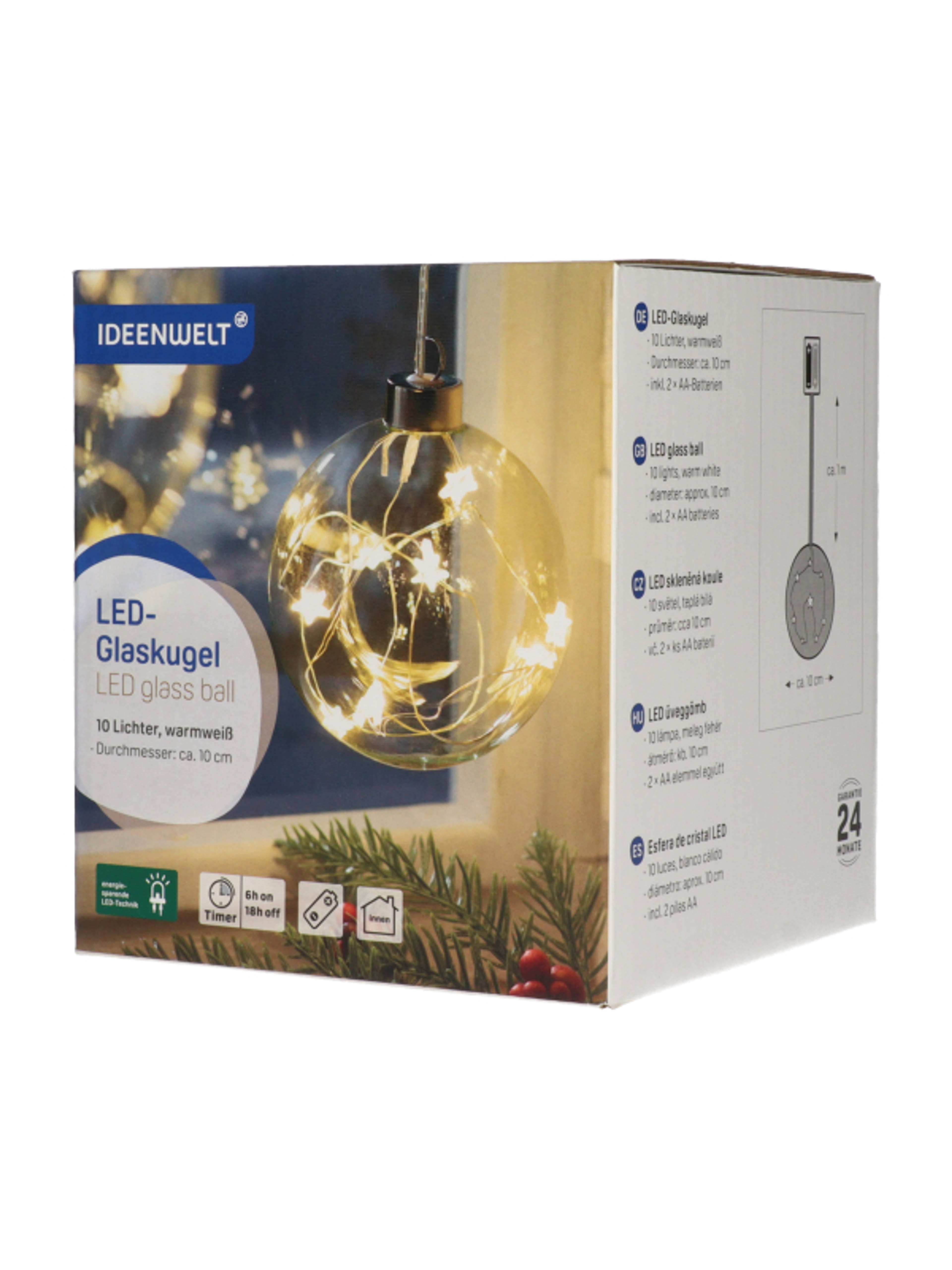 Ideen Welt Led üveggömb 10 cm - 1 db-2