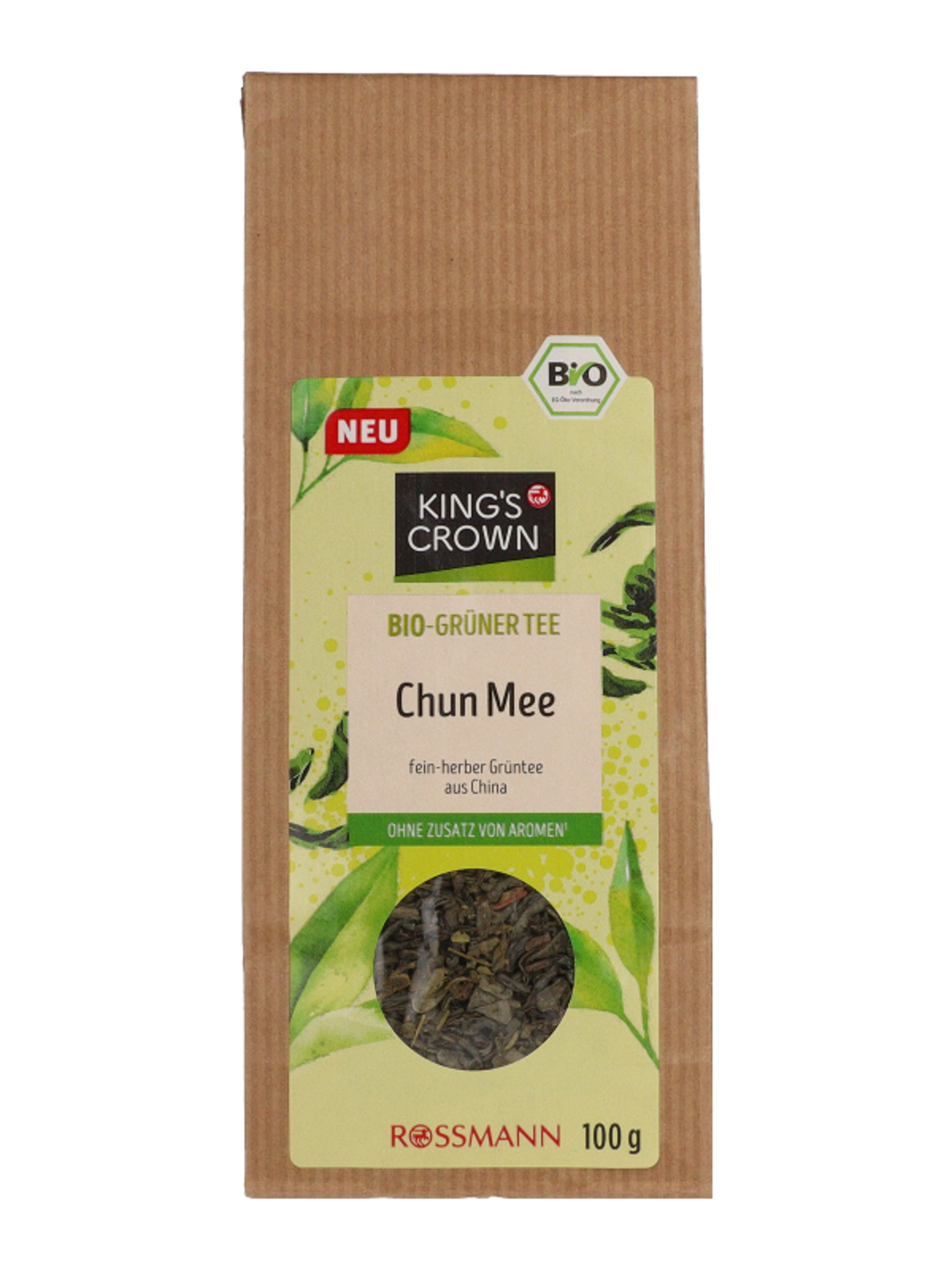 King's Crown Chun Mee bio zöld tea - 100 g
