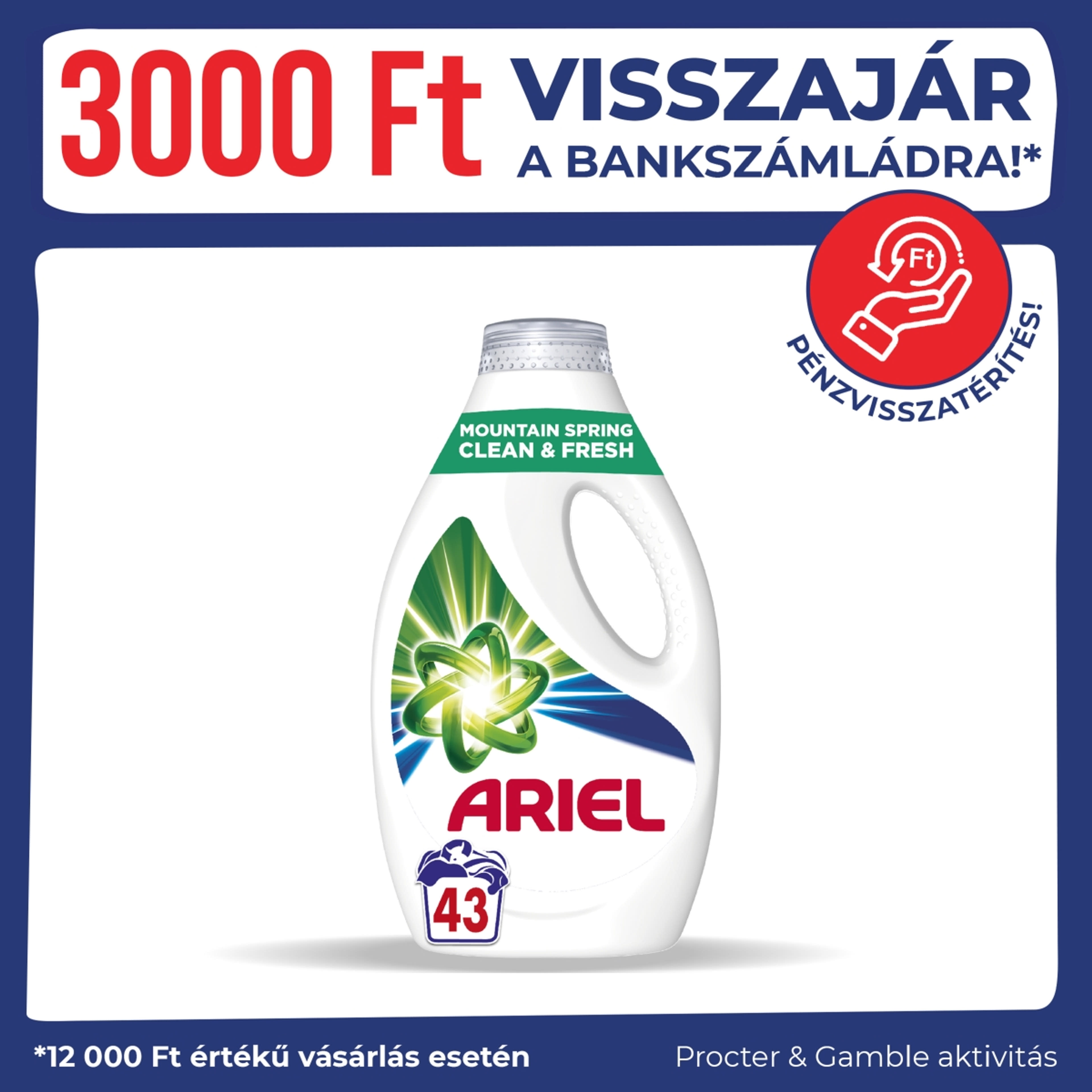 Ariel Mountain Spring Clean & Fresh folyékony mosószer, 43 mosáshoz - 2150 ml