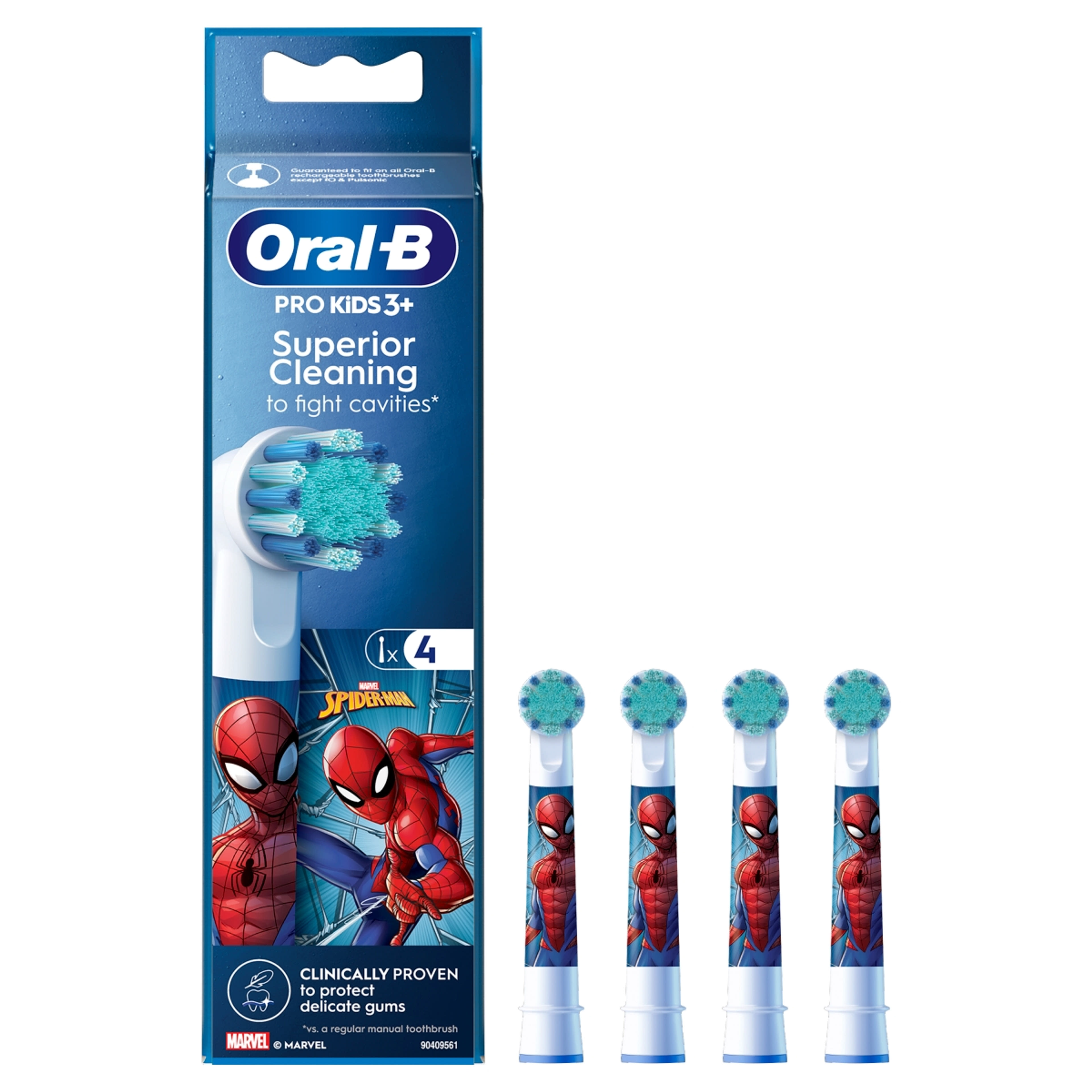 Oral-B Pro Kids Spiderman elektromos fogkefe pótfej - 4 db-2