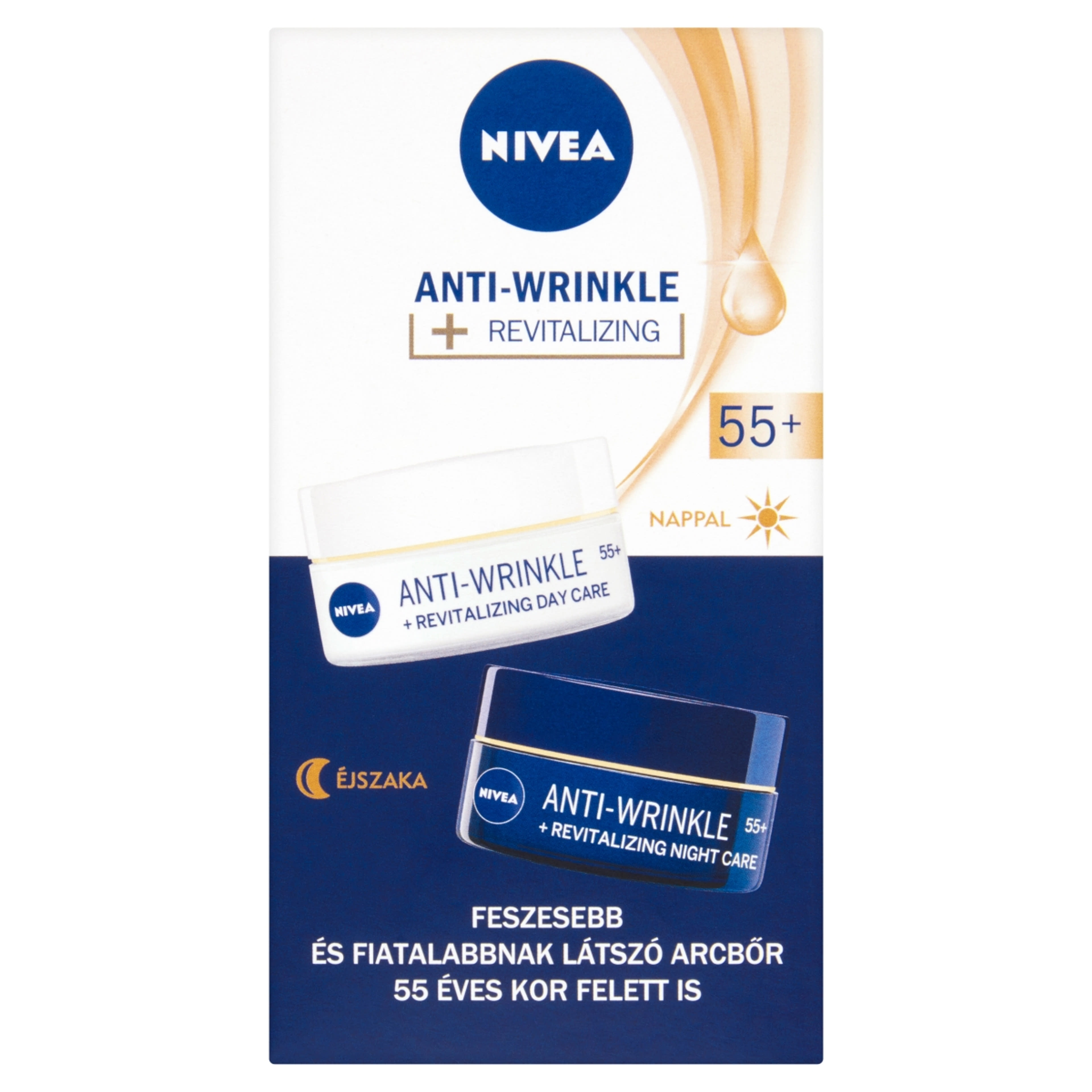 NIVEA Anti Wrinkle 55+ Revitalizáló Arcápoló Duopack - 2x50 ml-1