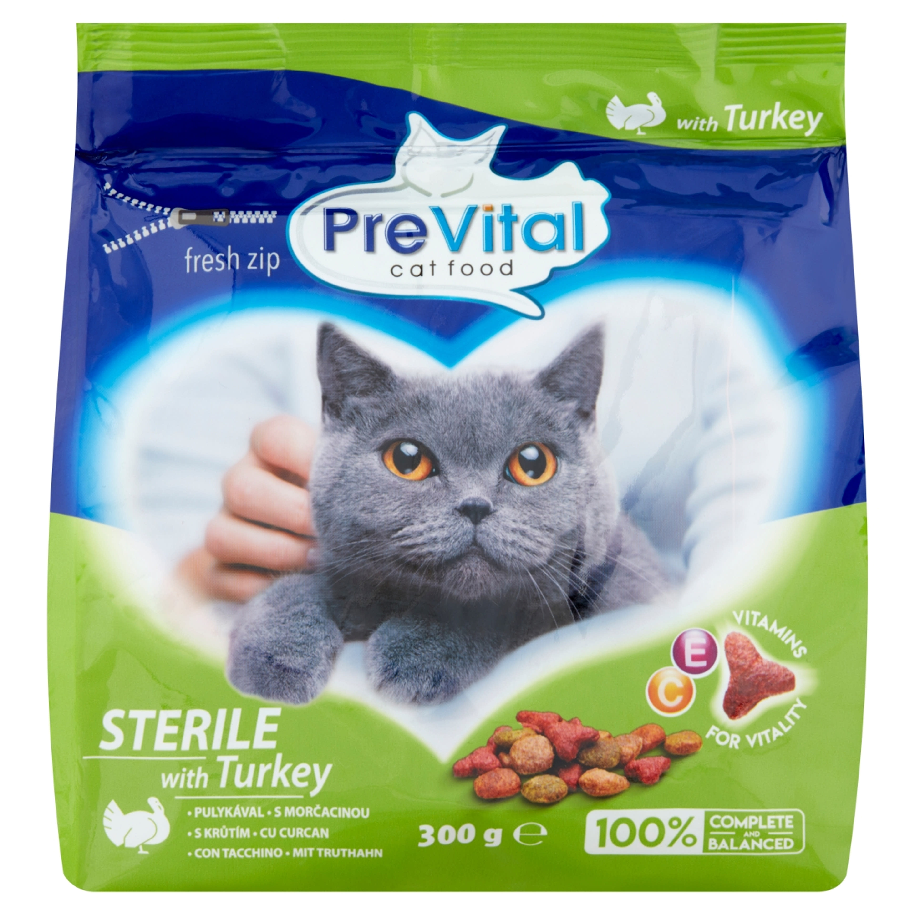 Prevital szárazeledel macskáknak, steril pulykával - 300 g